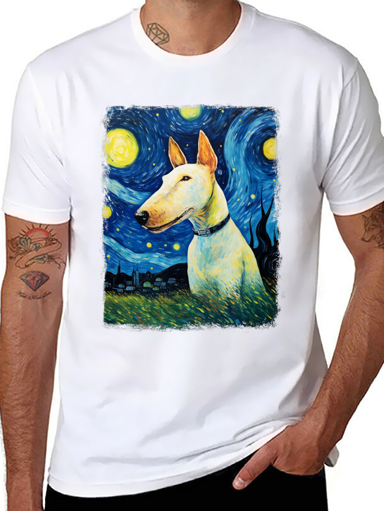 Starry Night Bull Terrier T-Shirt