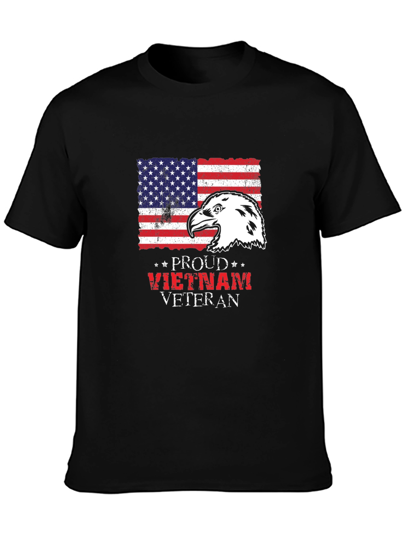Proud Vietnam Veteran Eagle Flag Graphic T-Shirt