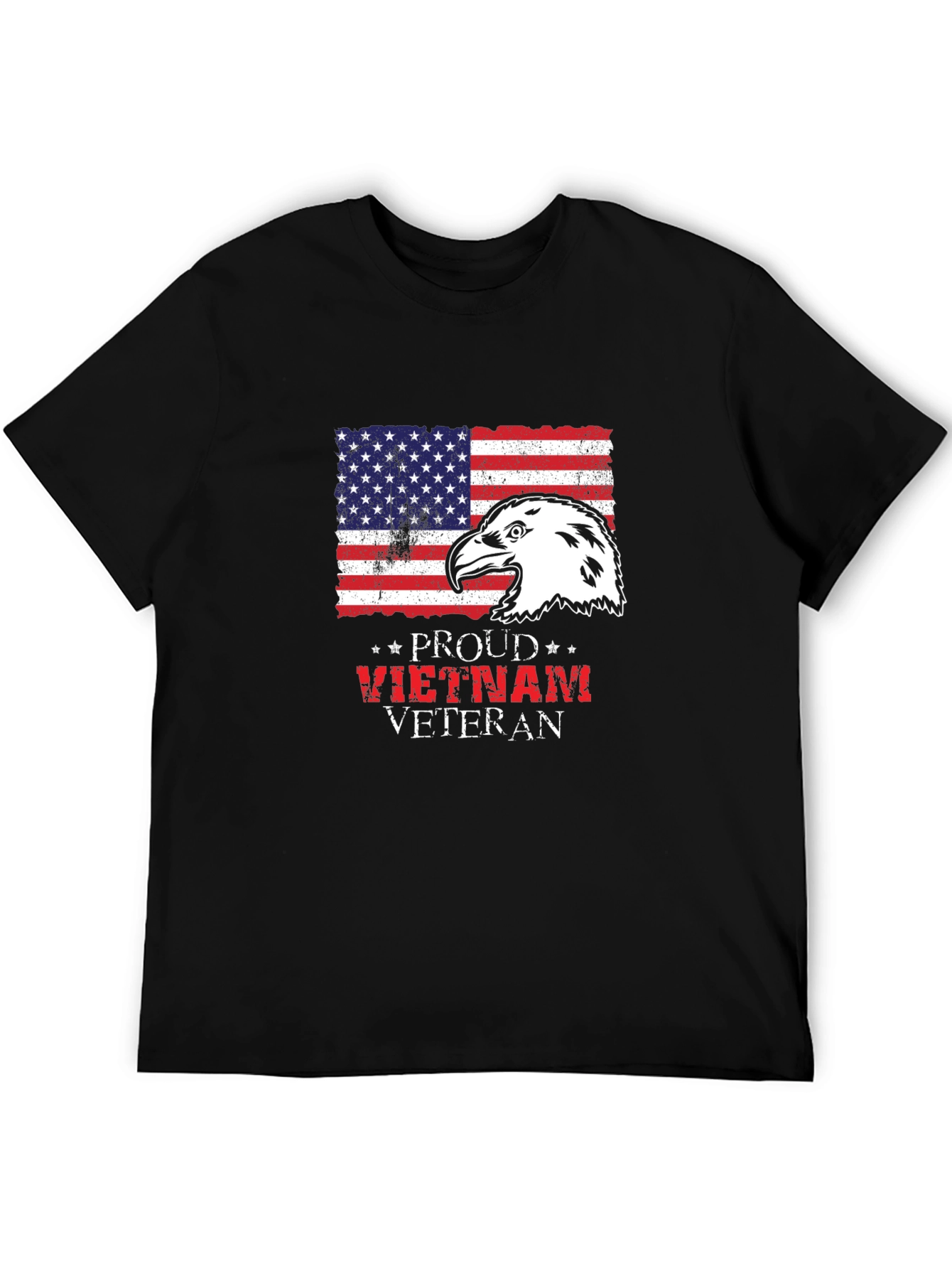 Proud Vietnam Veteran Eagle Flag Graphic T-Shirt