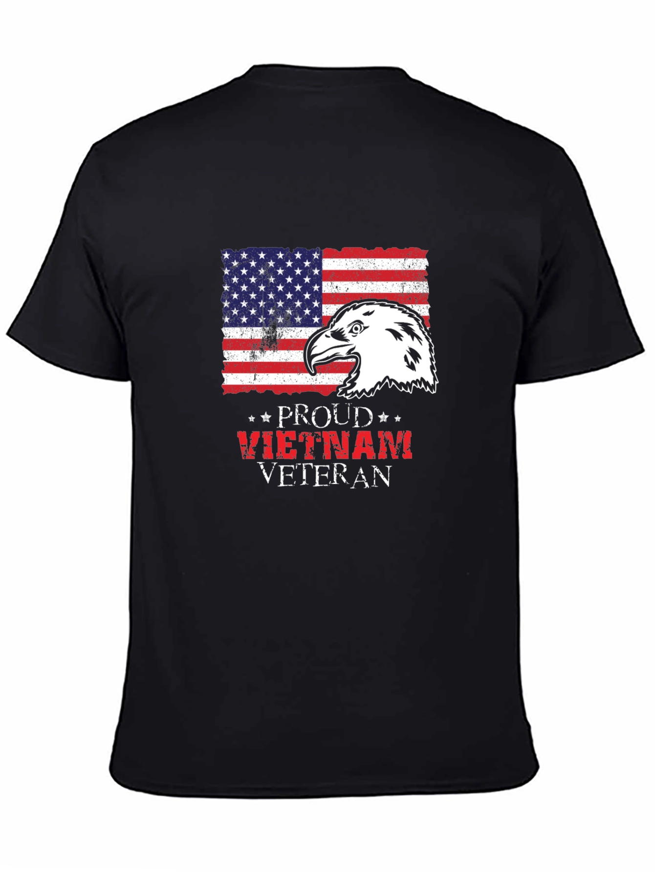 Proud Vietnam Veteran Eagle Flag Graphic T-Shirt