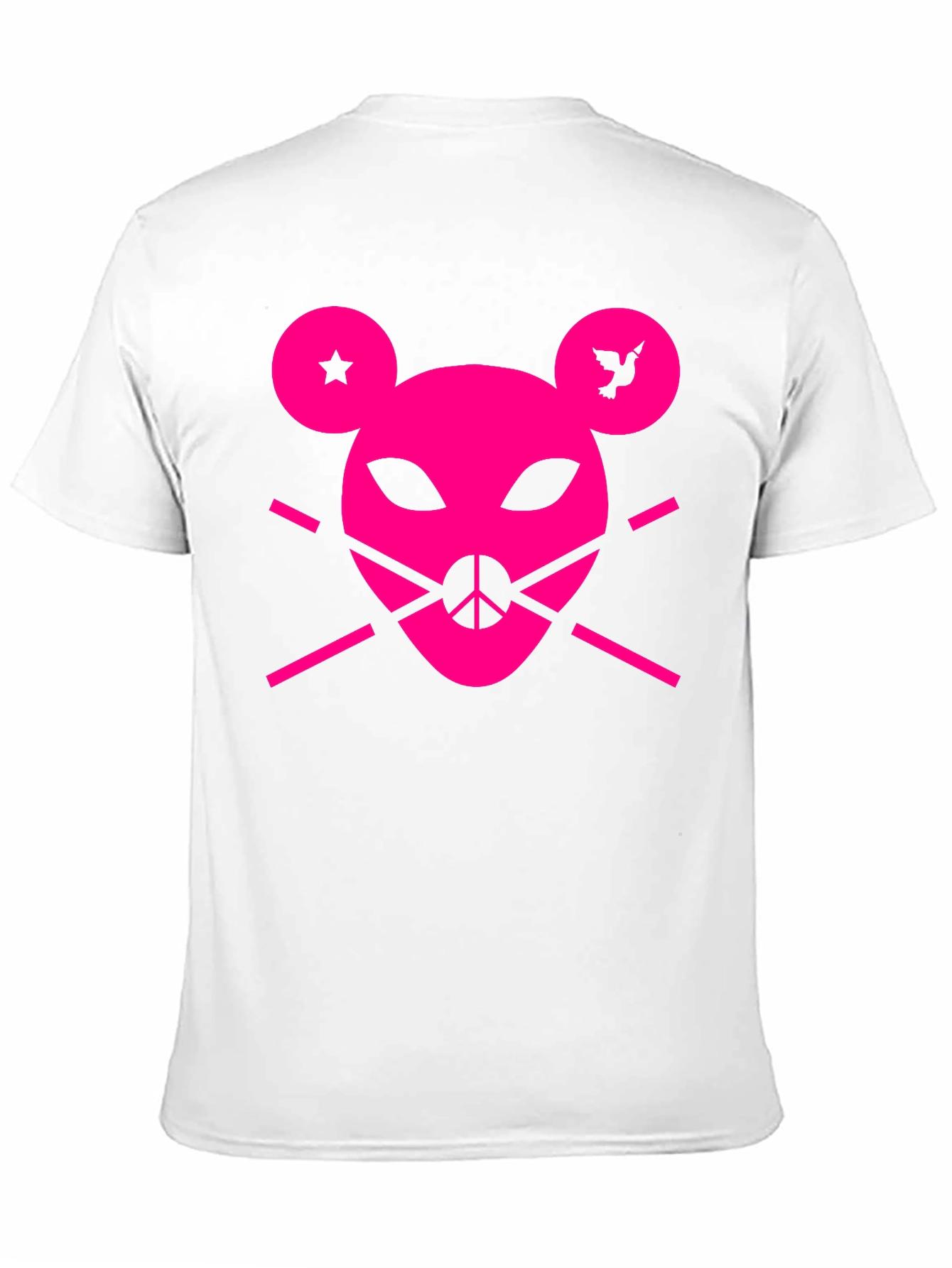 Abstract Pink Mouse Graphic Tee - Unisex Black T-Shirt