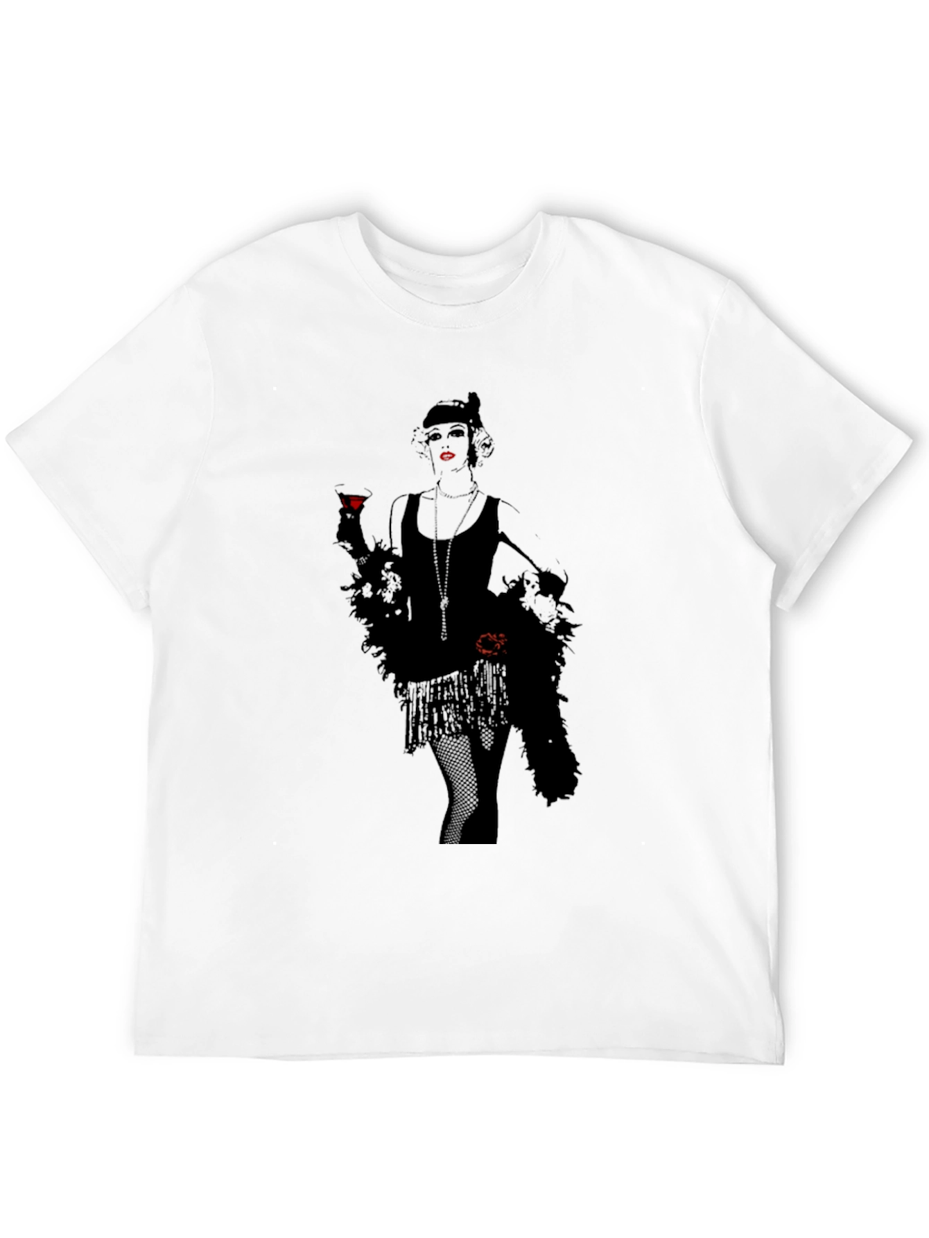 Retro Flapper Graphic Tee - Black