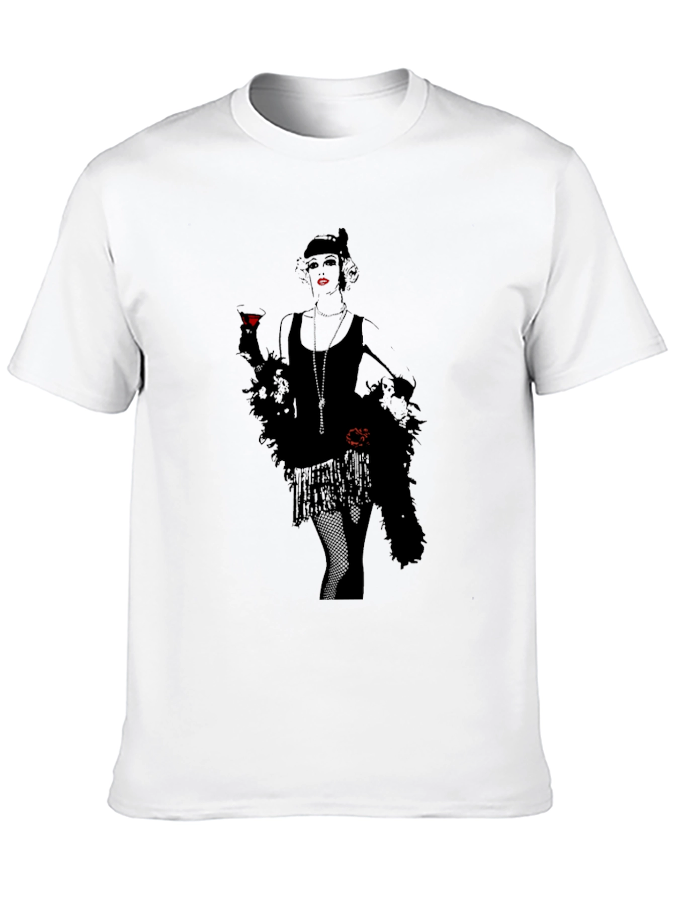 Retro Flapper Graphic Tee - Black