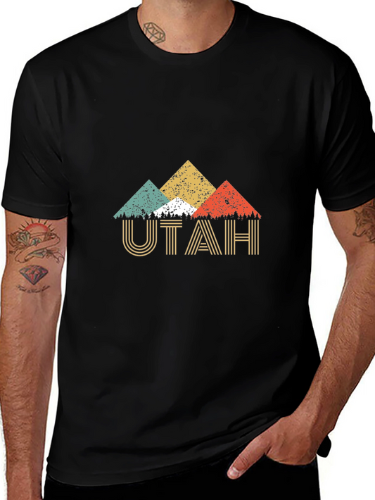 Utah Retro Graphic T-Shirt - Mens Short Sleeve Crew Neck Tee