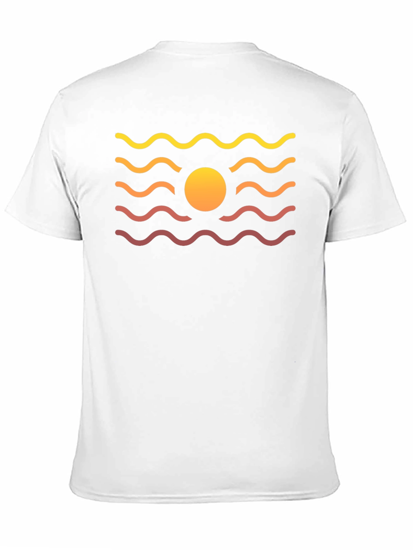 Sunset Waves Graphic Tee - Black Cotton Blend T-Shirt