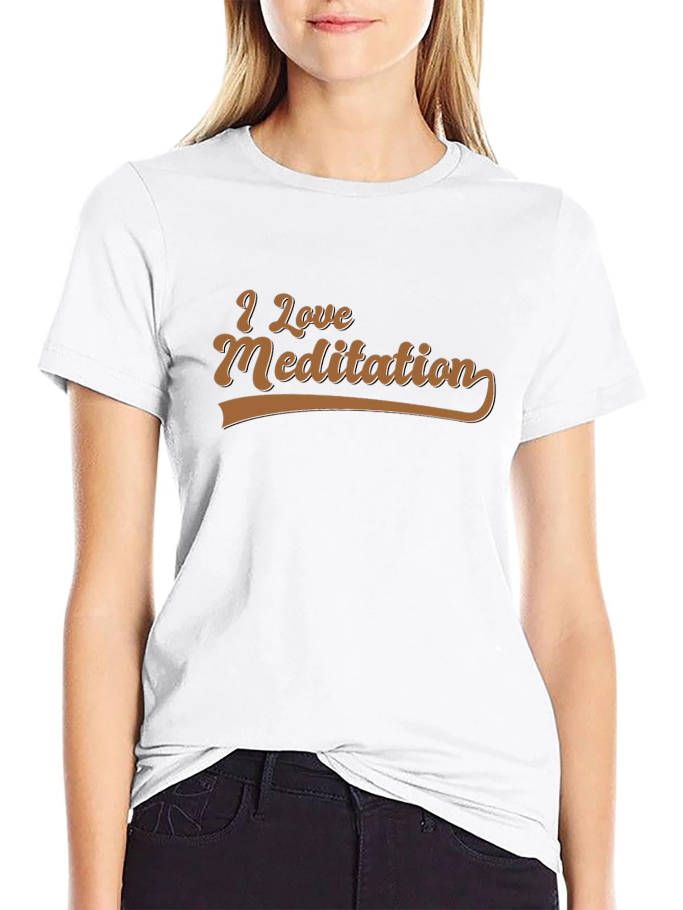 I Love Meditation Black Graphic T-Shirt