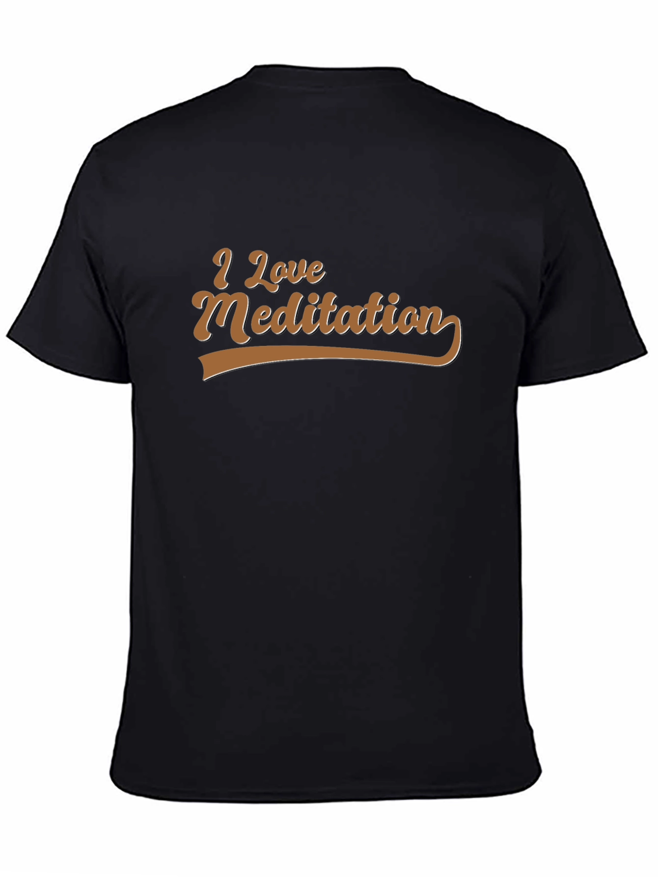 I Love Meditation Black Graphic T-Shirt