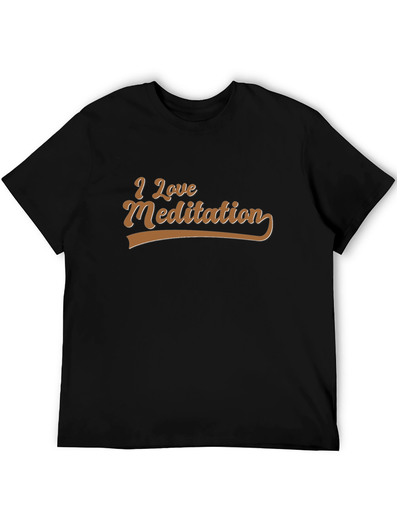 I Love Meditation Black Graphic T-Shirt