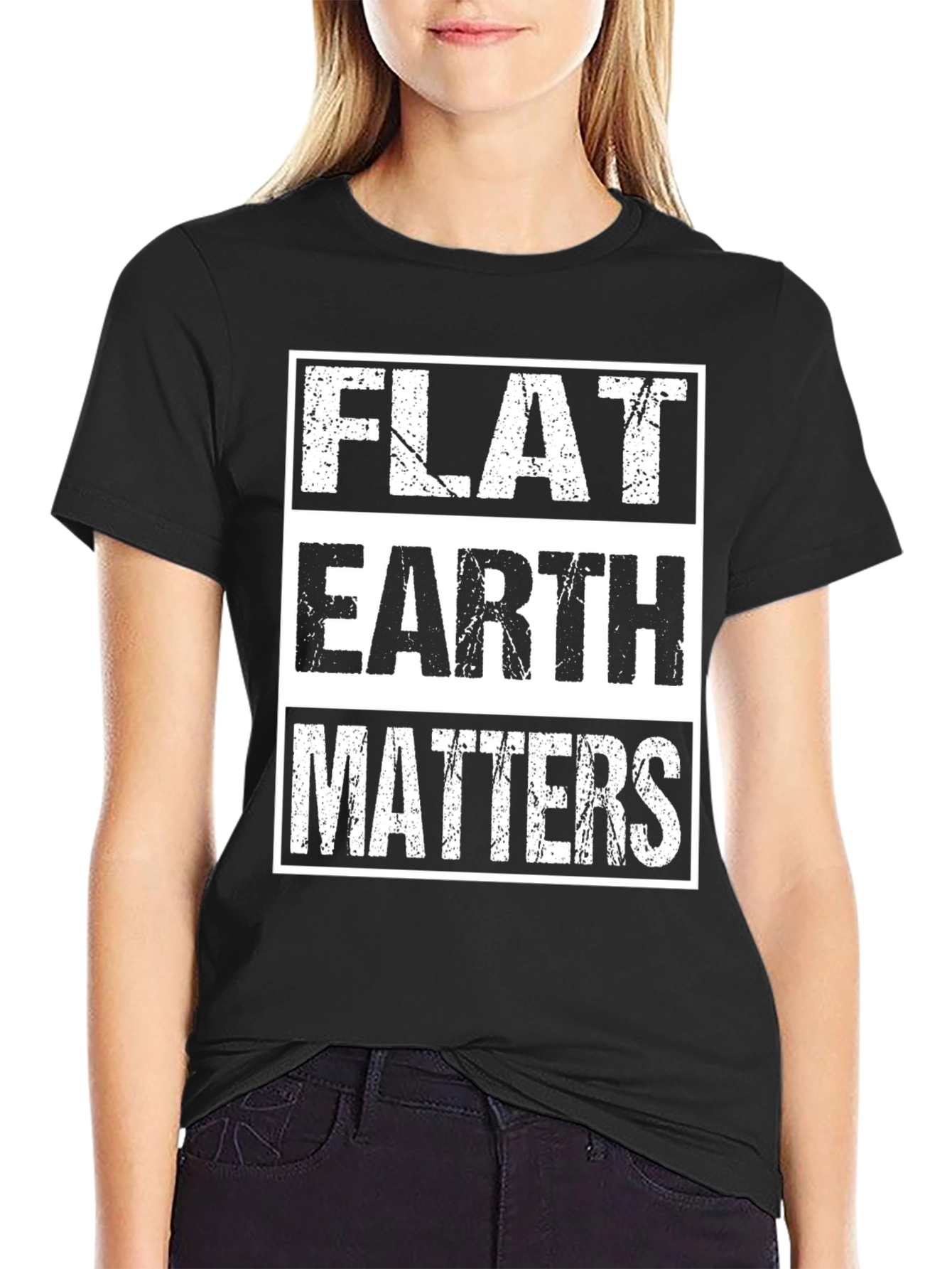 Flat Earth Matters Graphic T-Shirt - Black