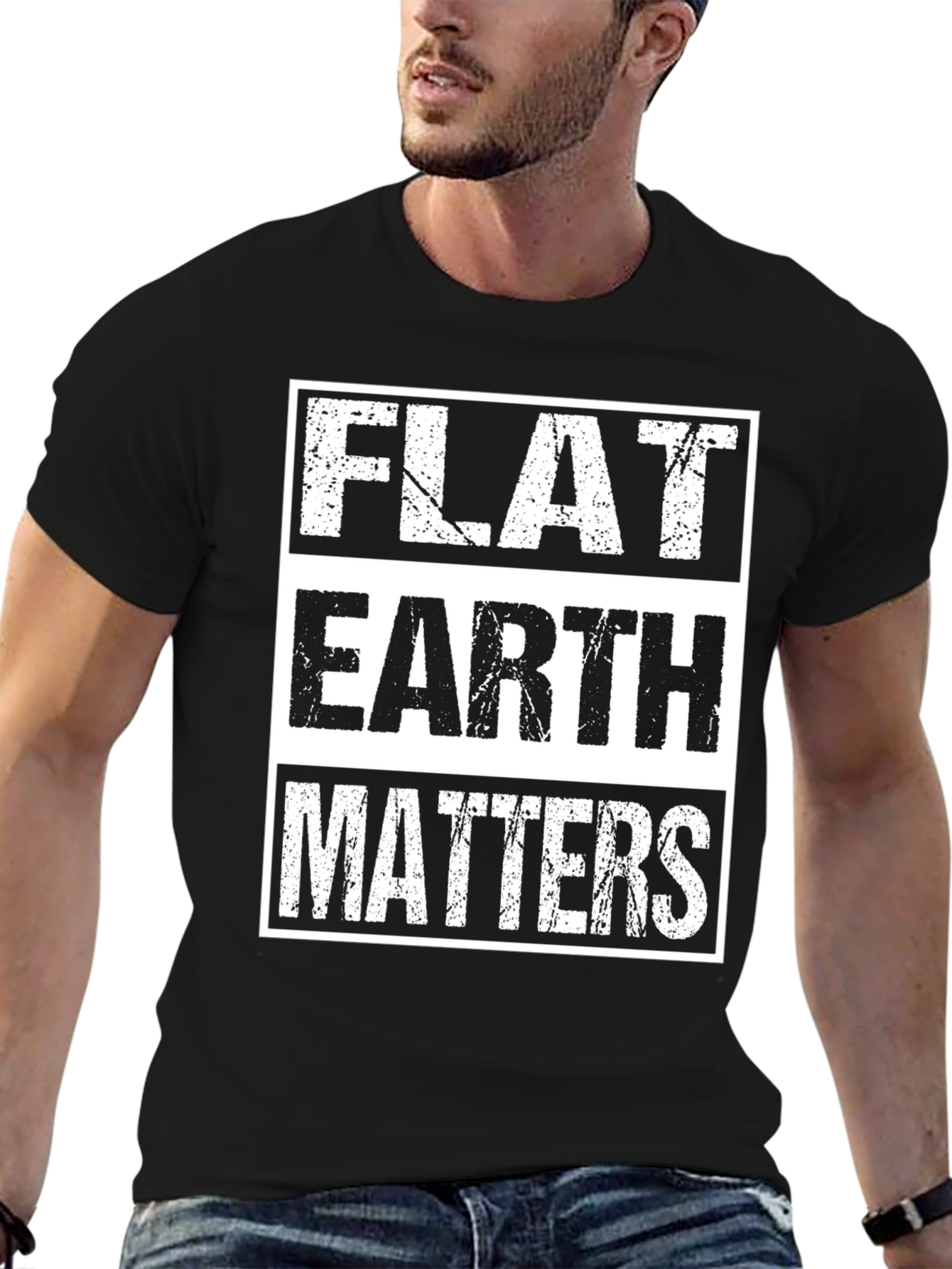 Flat Earth Matters Graphic T-Shirt - Black