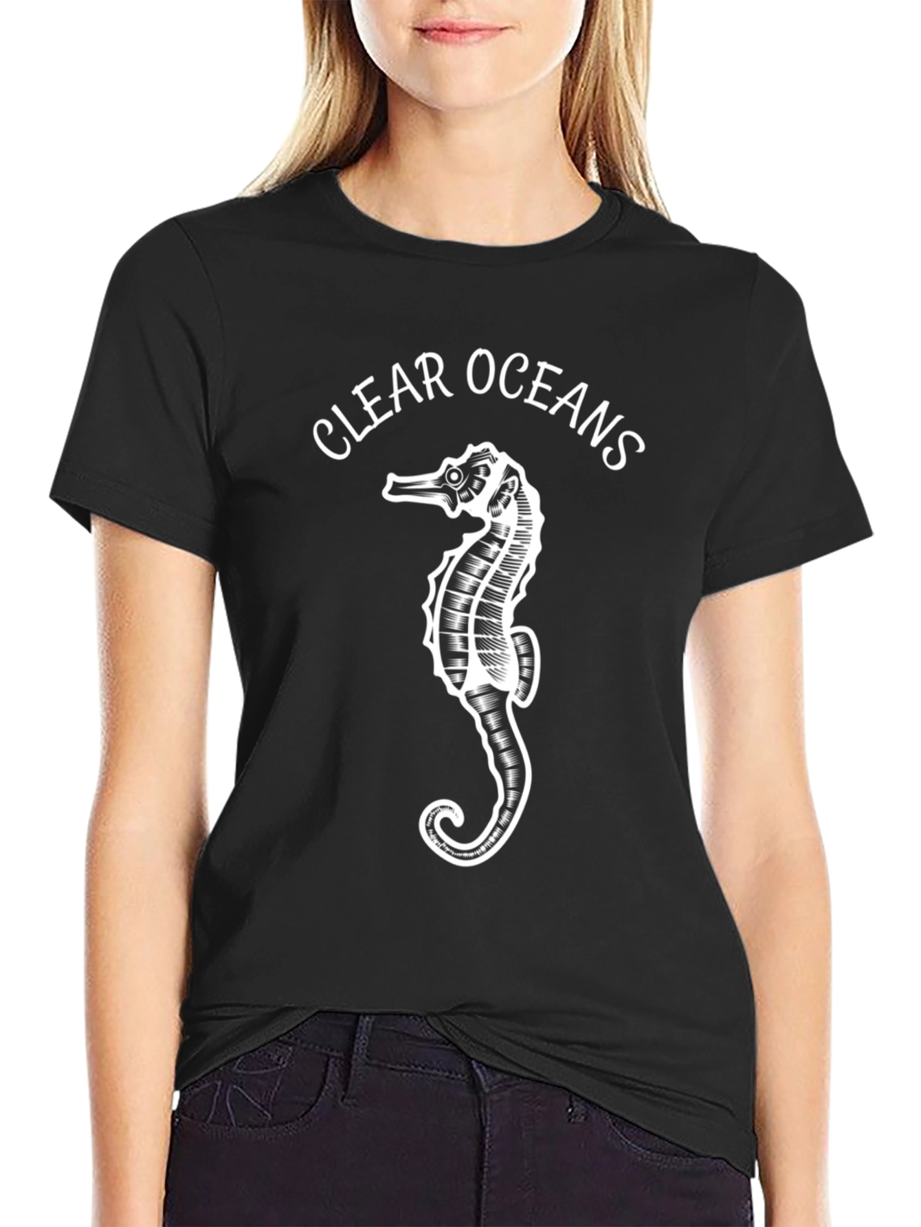 Clear Oceans Seahorse Graphic T-Shirt - Eco-Friendly