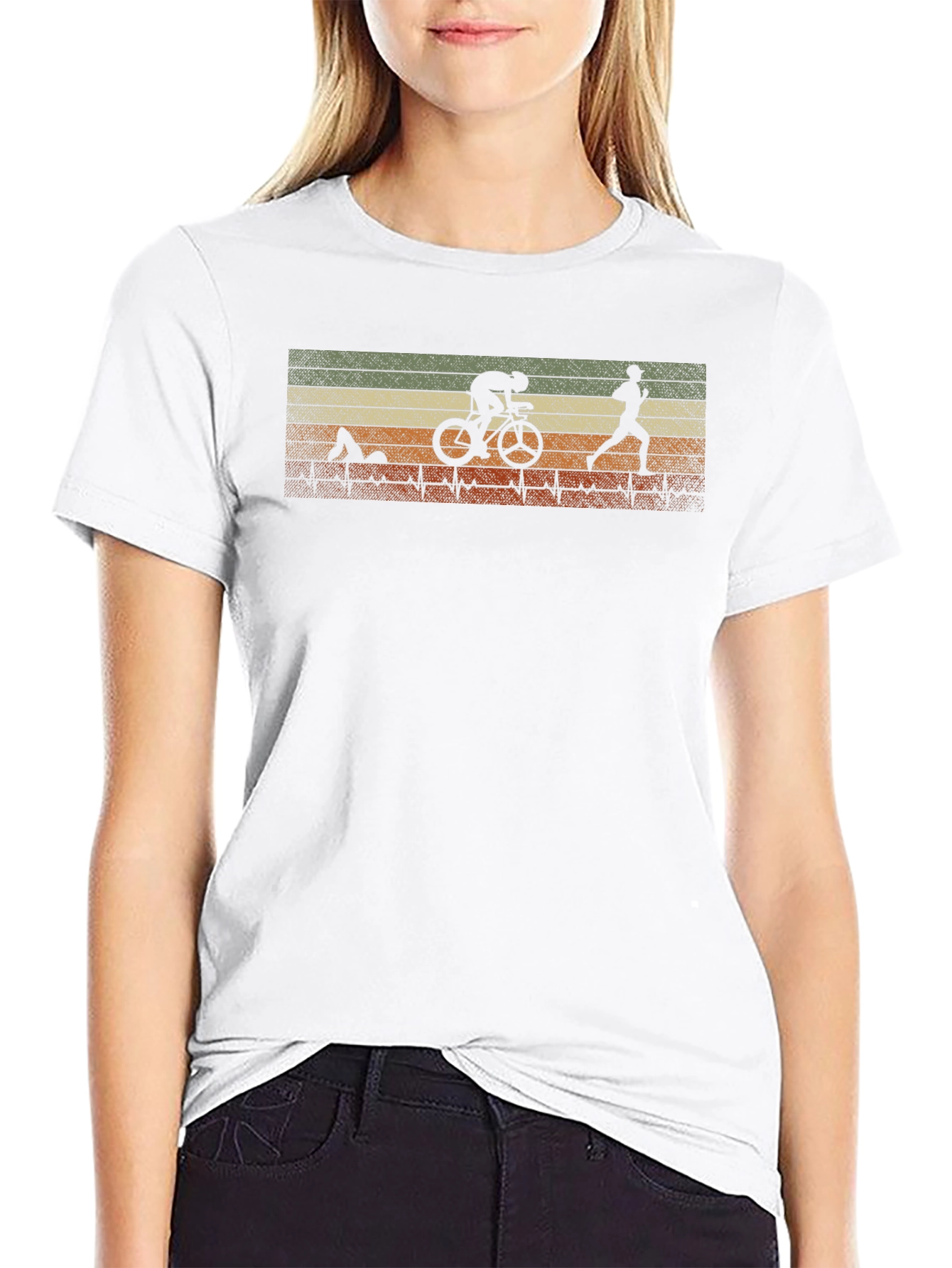 Triathlon Silhouette Heartbeat T-Shirt