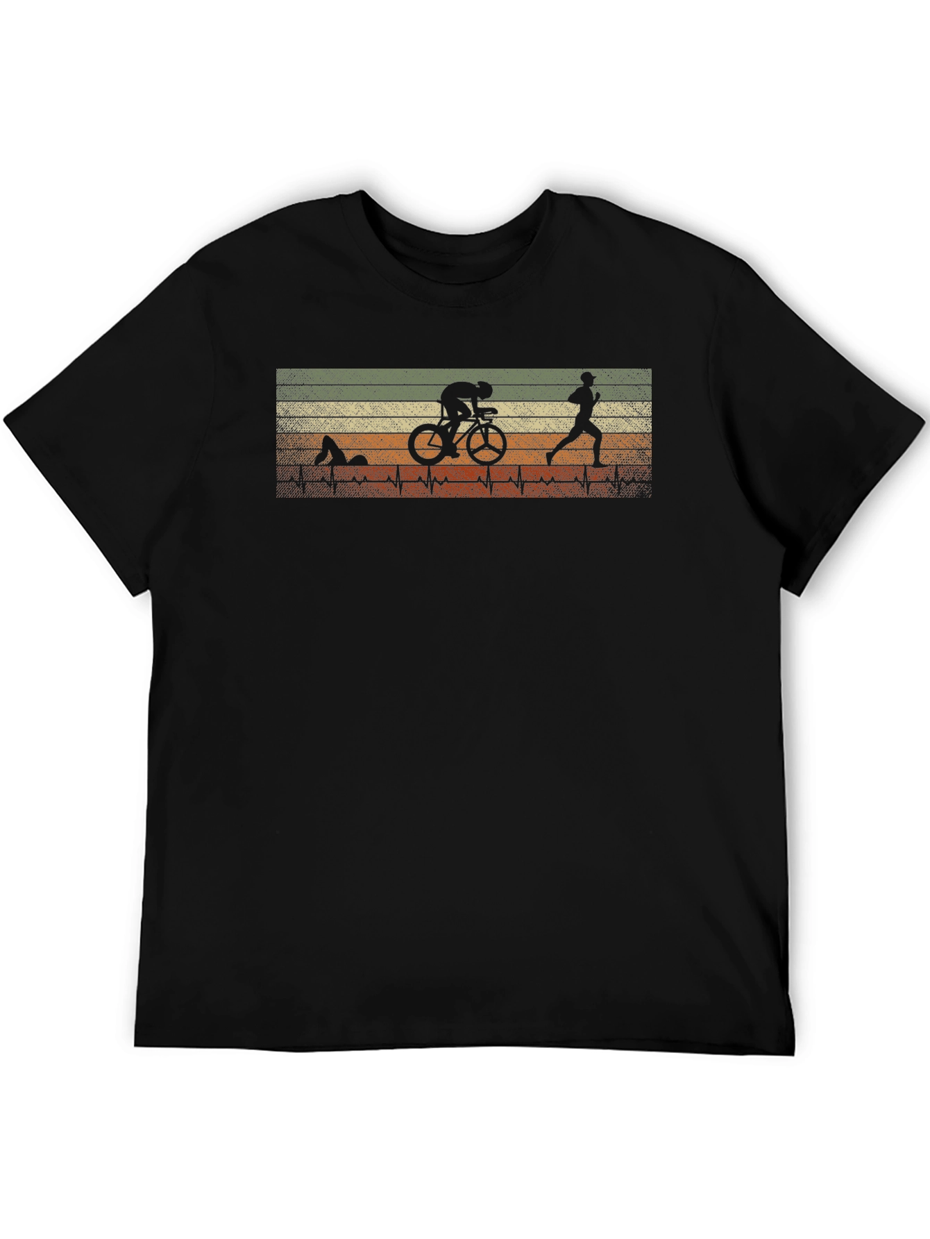 Triathlon Silhouette Heartbeat T-Shirt
