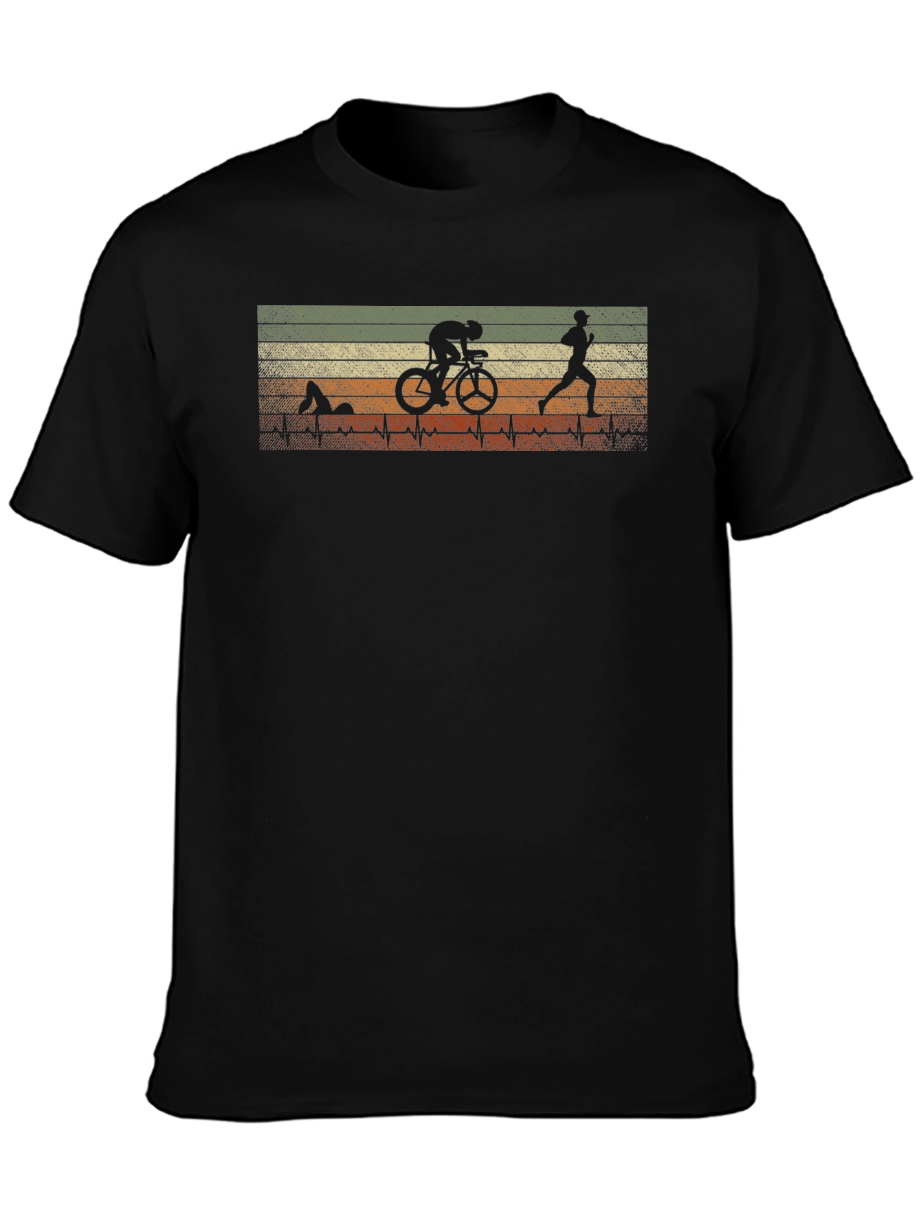 Triathlon Silhouette Heartbeat T-Shirt
