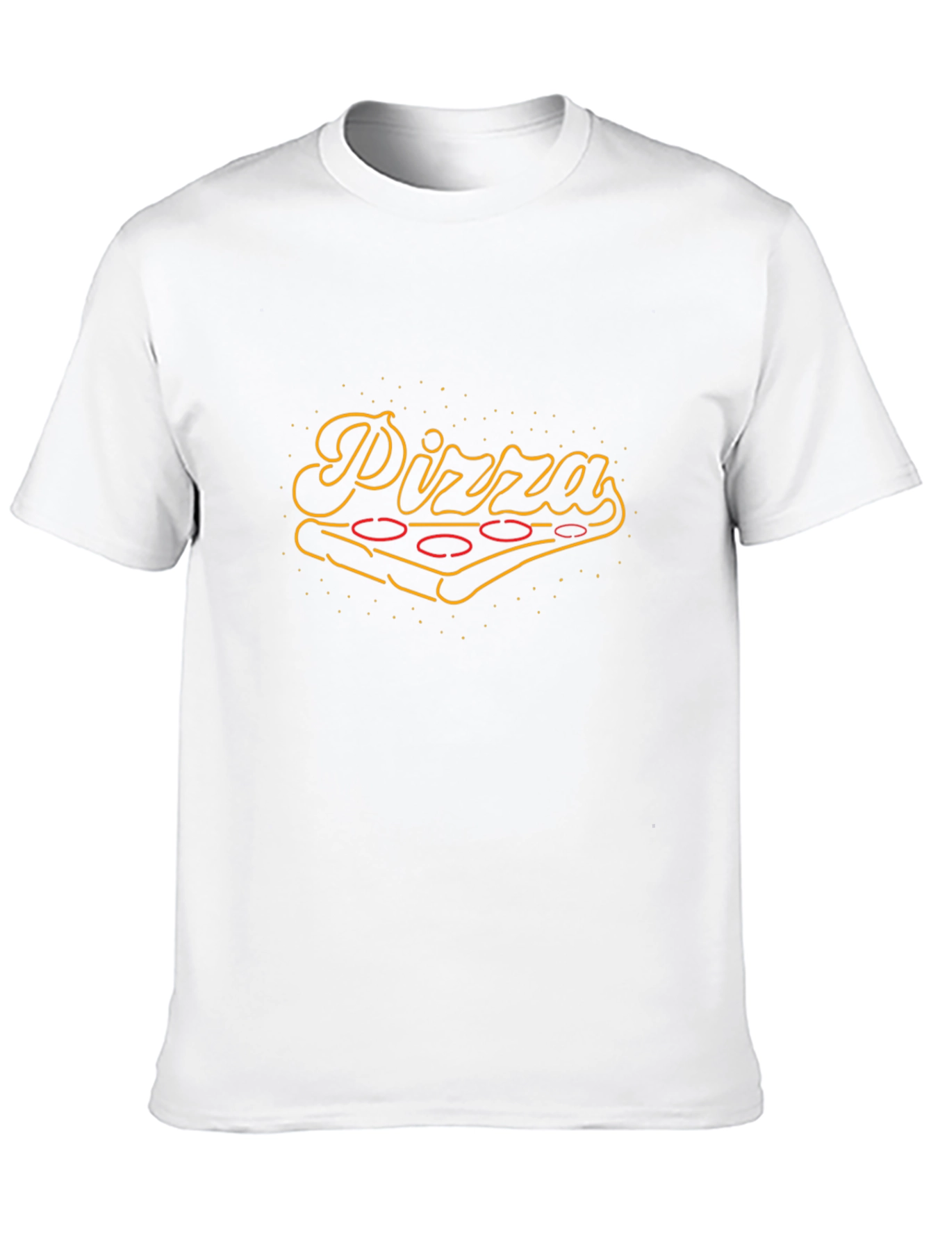 Pizza Neon Graphic Black T-Shirt