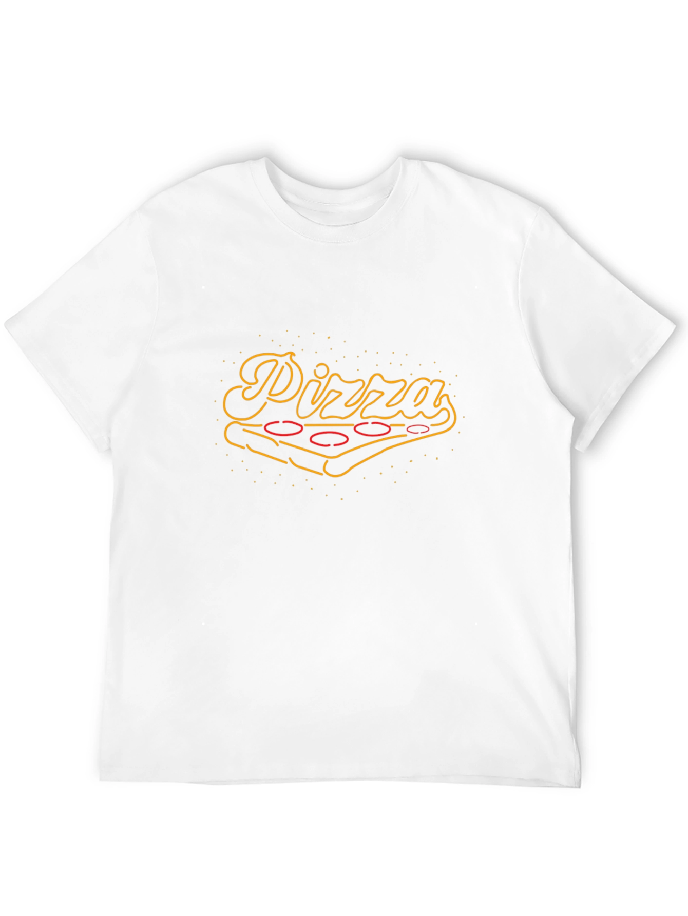 Pizza Neon Graphic Black T-Shirt