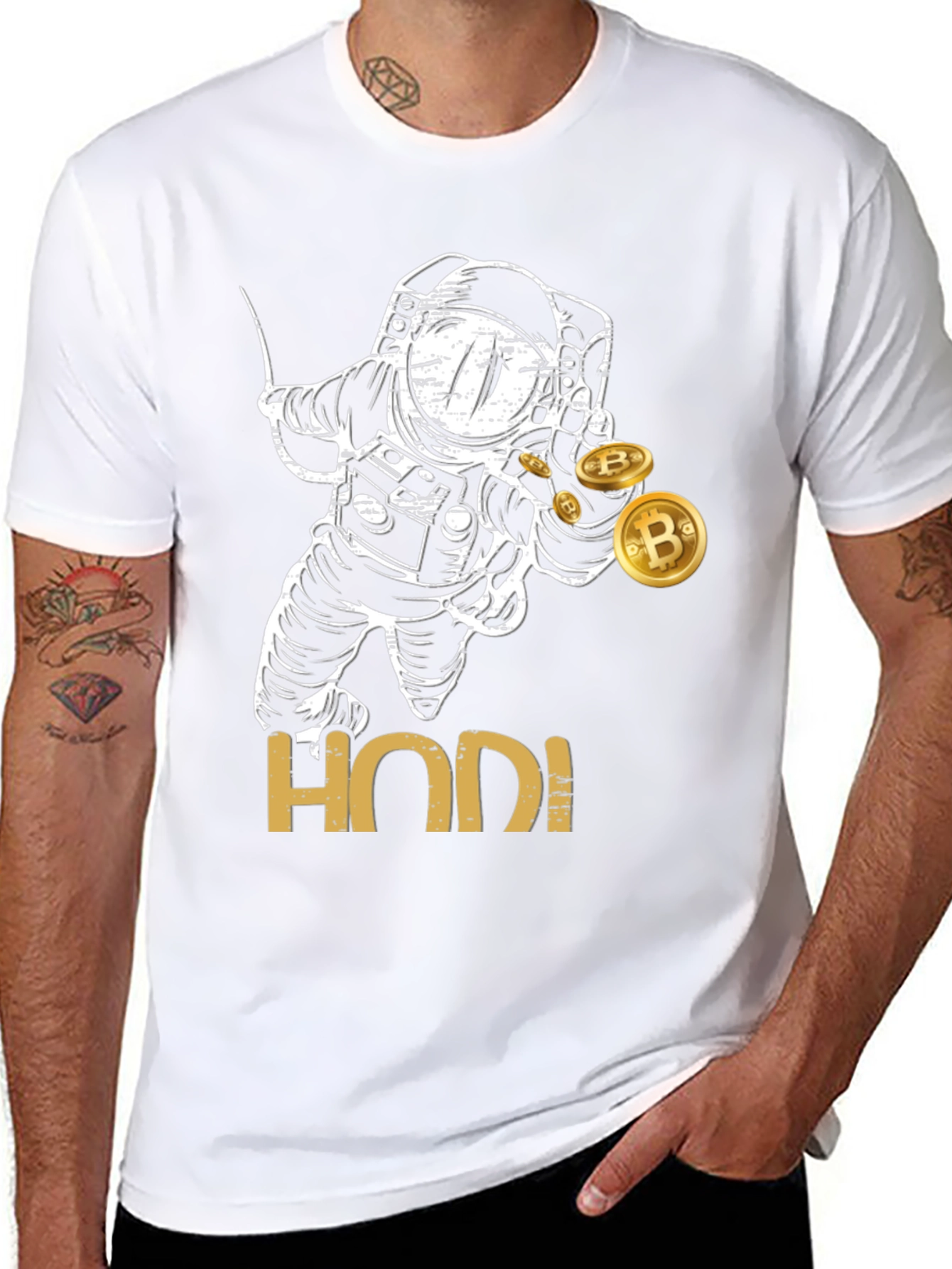 HODL Astronaut Bitcoin T-Shirt - Crypto Investor Tee