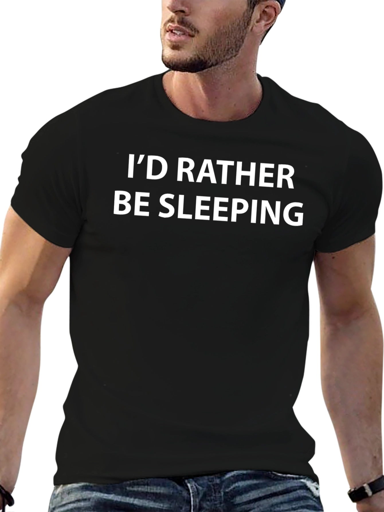 Id Rather Be Sleeping Black Graphic Tee