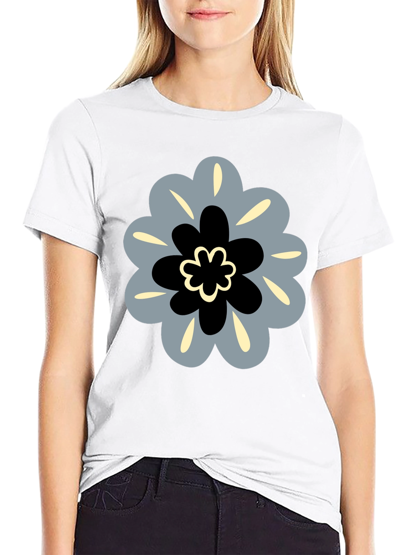 Modern Floral Tee - Stylish Graphic Print Shirt