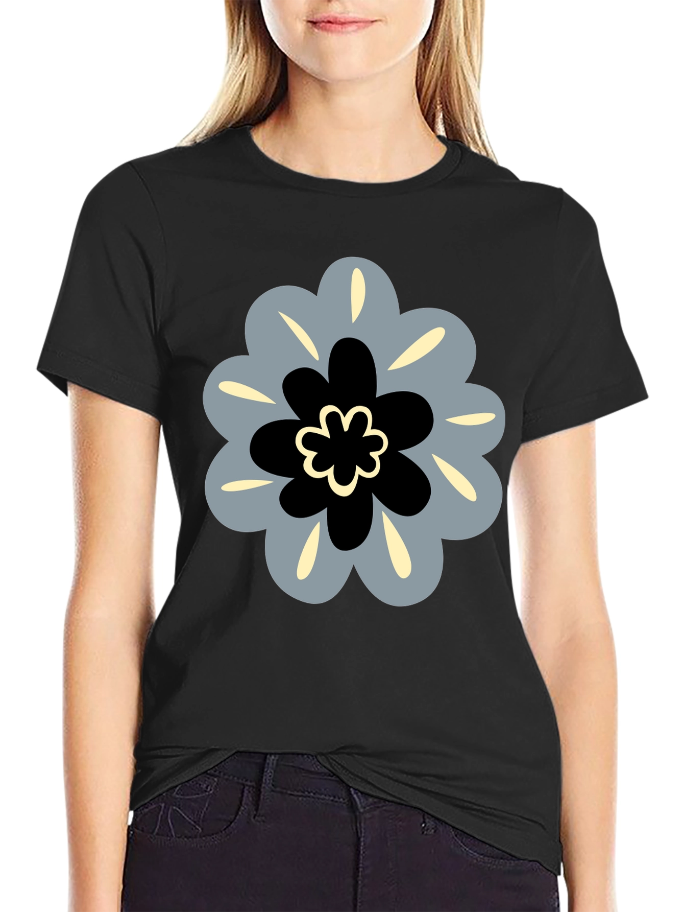 Modern Floral Tee - Stylish Graphic Print Shirt