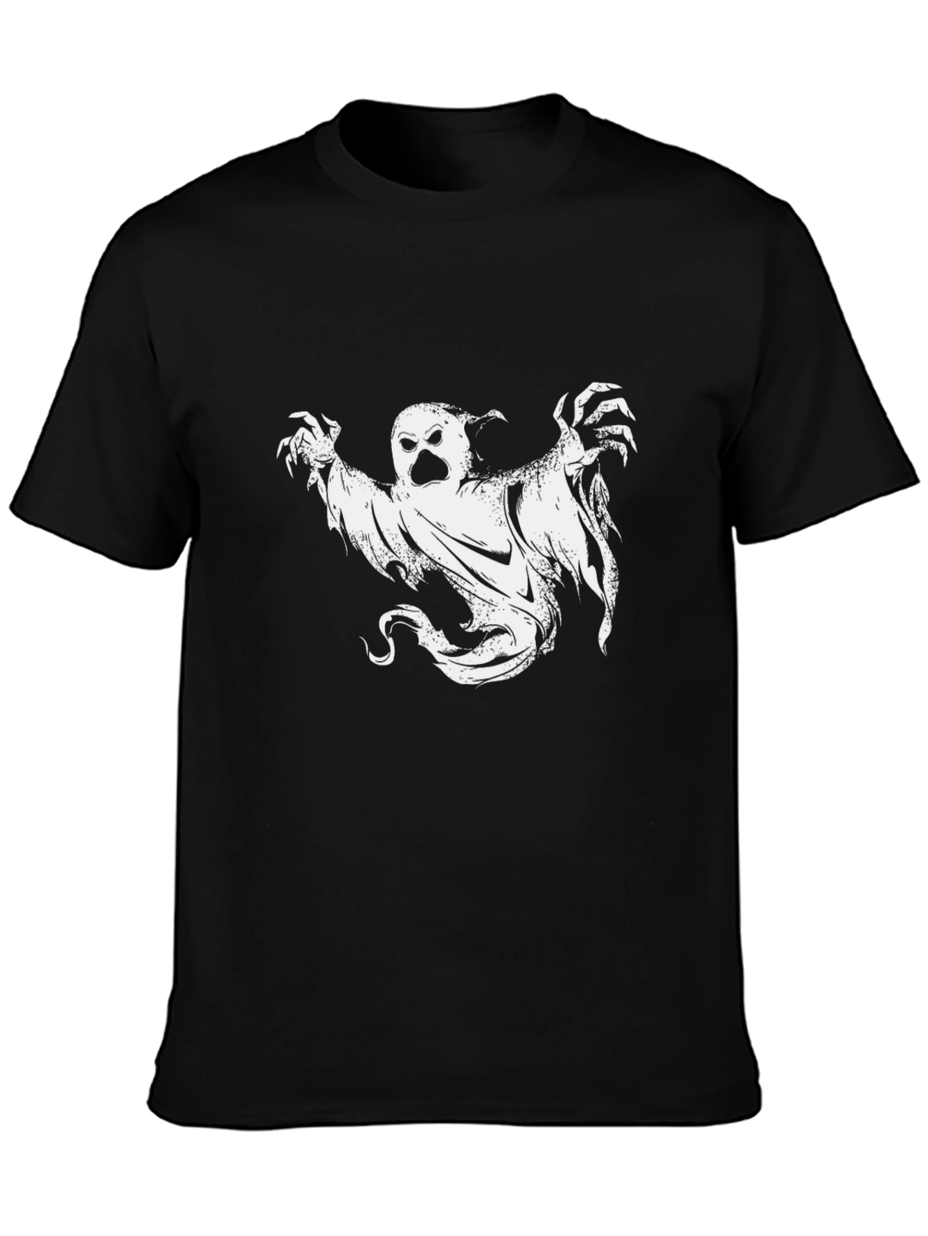 Spooky Ghost Graphic Tee - Black