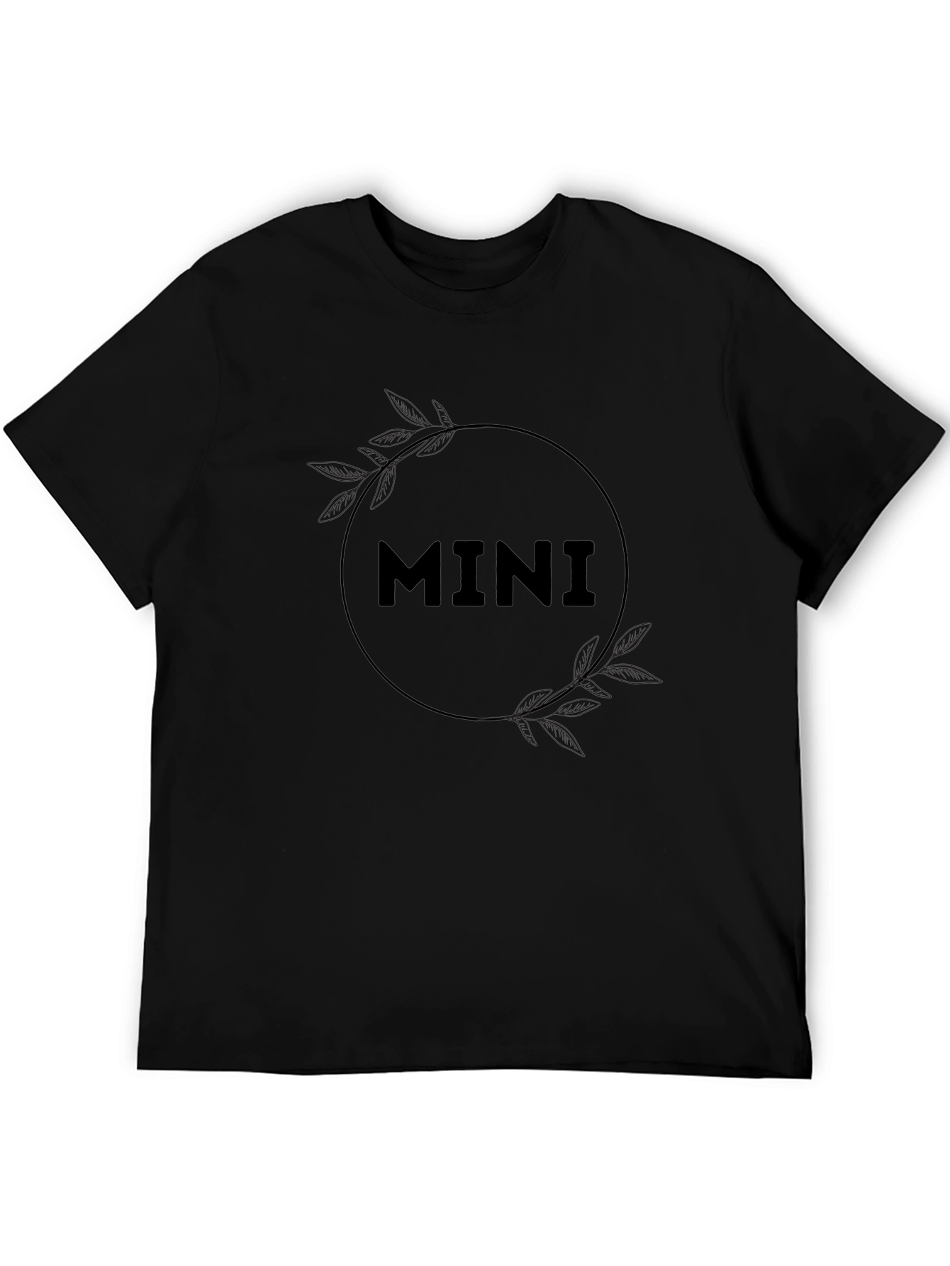 Black Mini Graphic Print Crew Neck T-Shirt