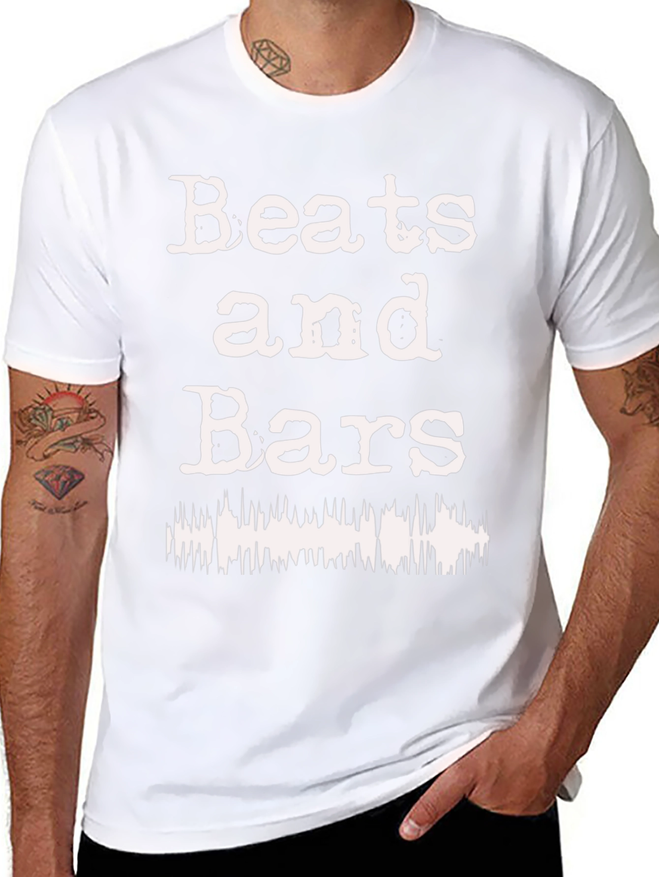 Beats and Bars Graphic T-Shirt - Black