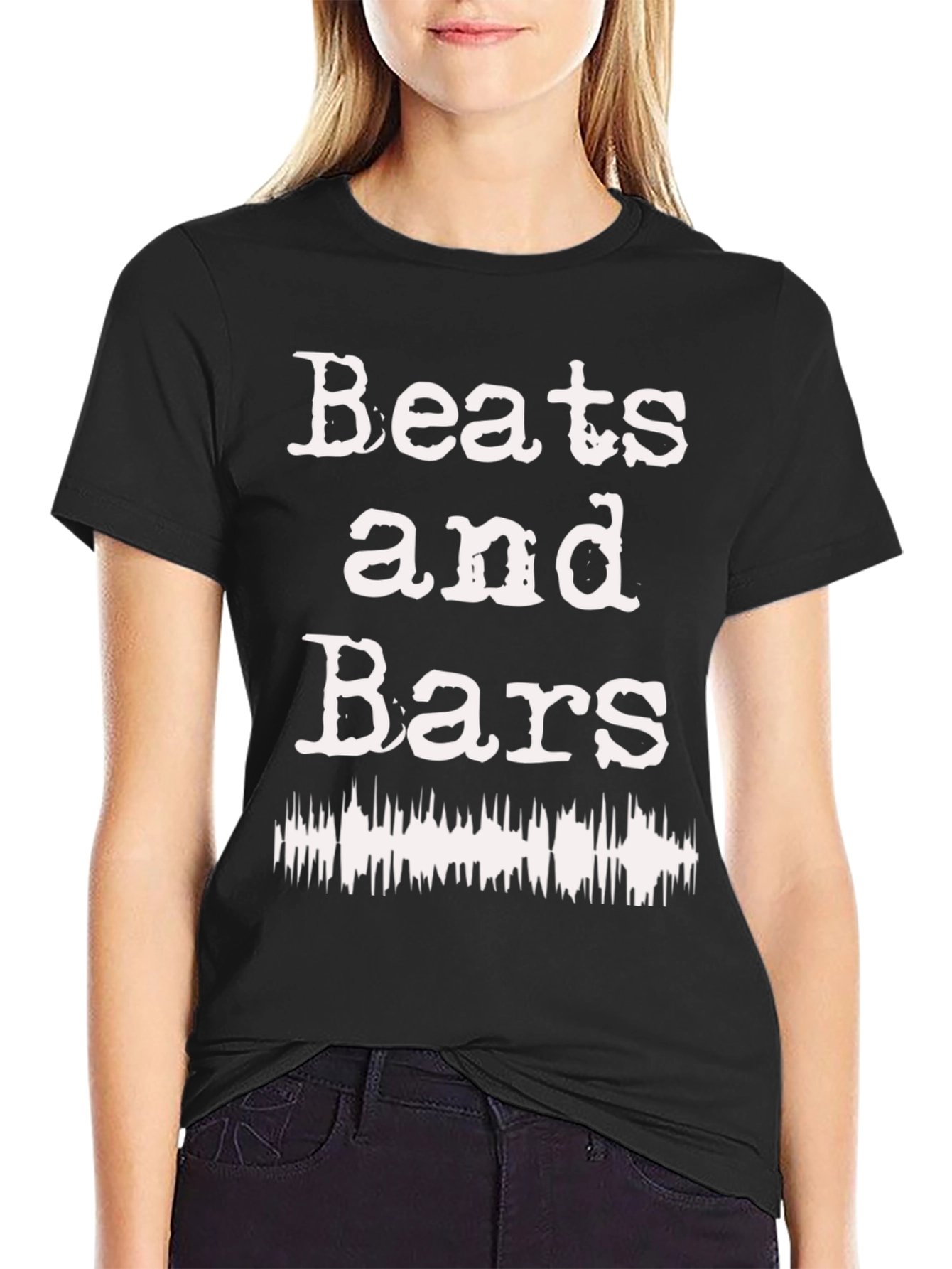 Beats and Bars Graphic T-Shirt - Black