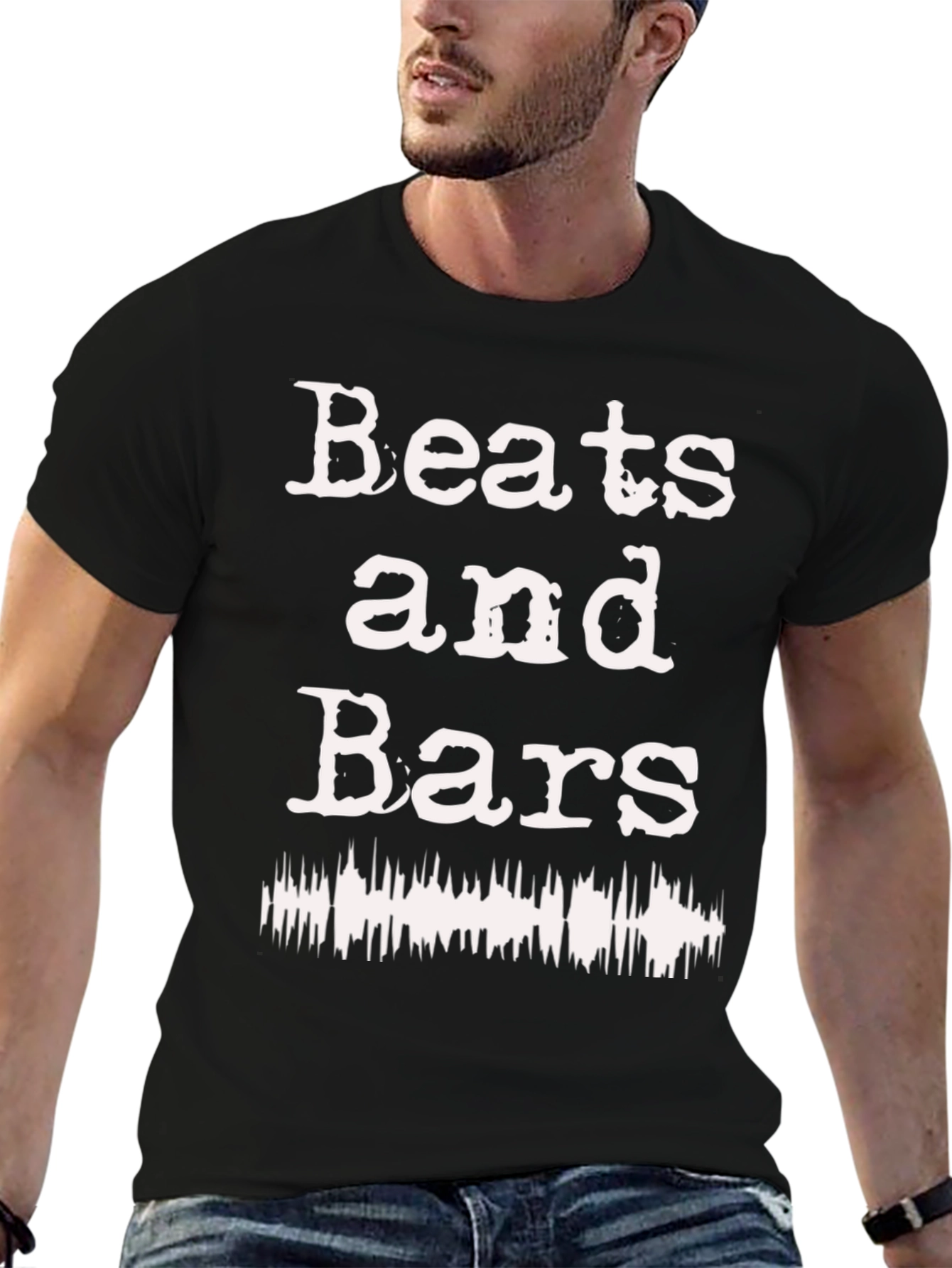 Beats and Bars Graphic T-Shirt - Black