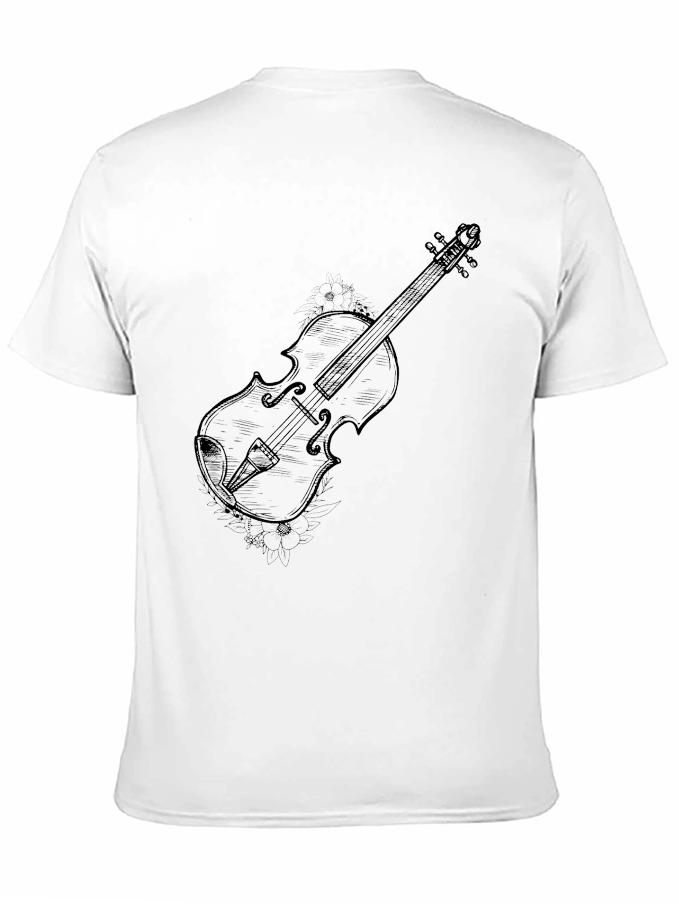 Violin Sketch Black T-Shirt - Music Lover Tee