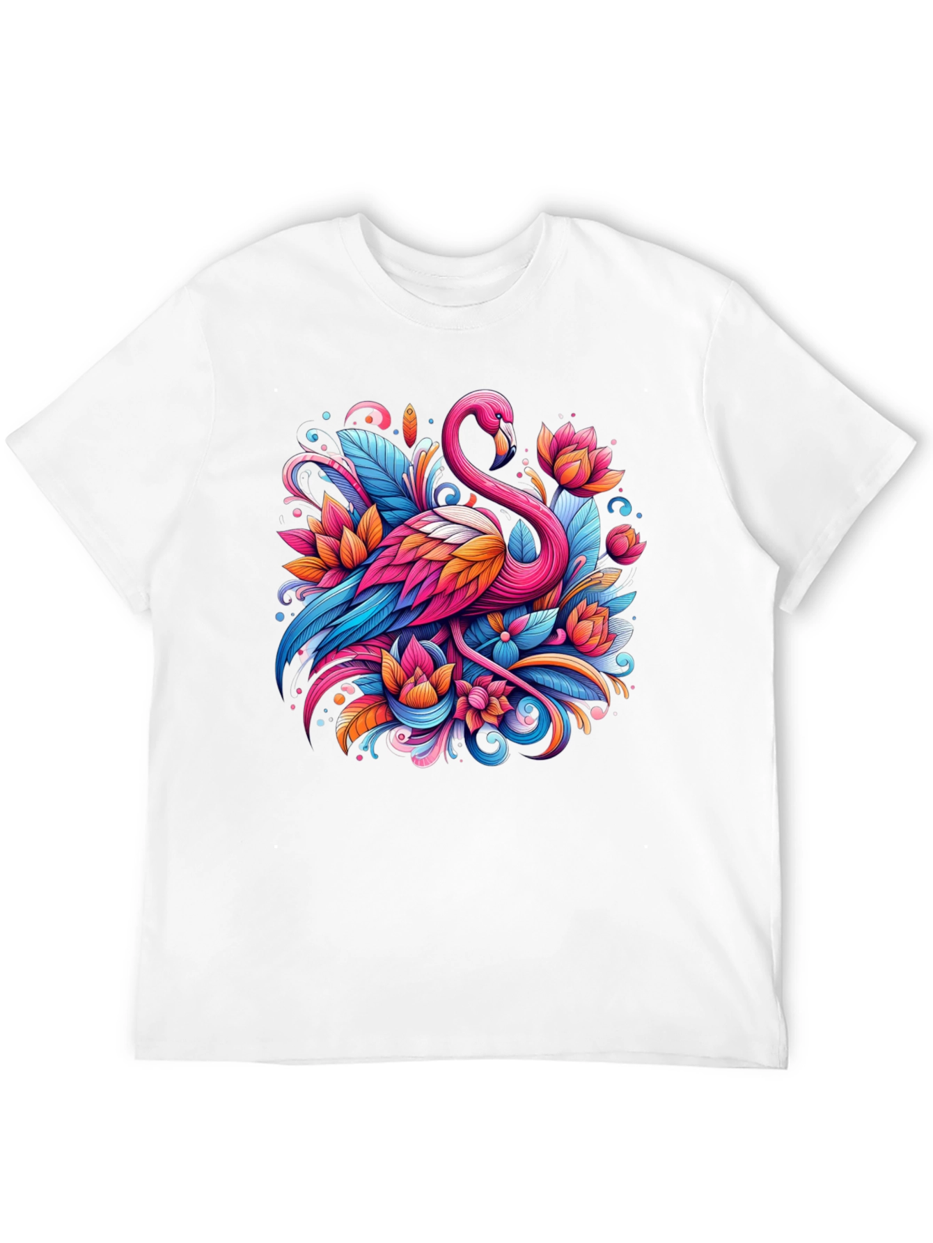 Vibrant Flamingo Graphic Tee - Tropical Art Shirt