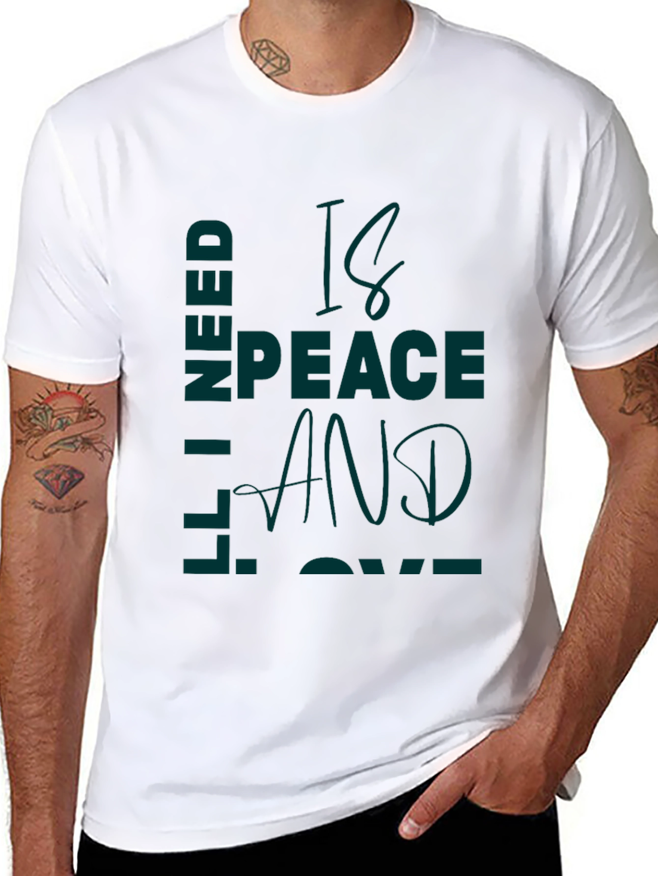 Peace and Love Graphic T-Shirt