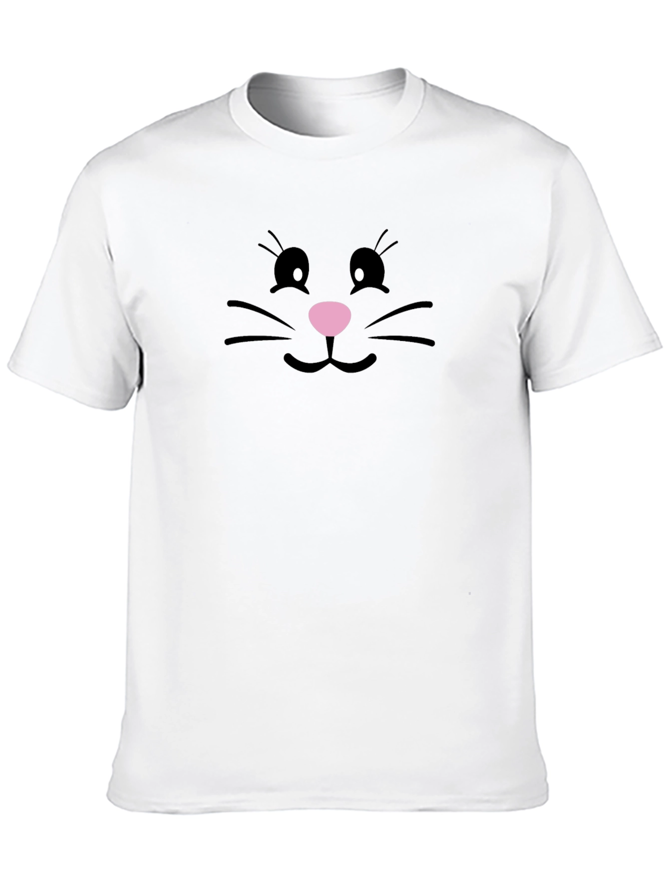 Cute Bunny Face Black T-Shirt