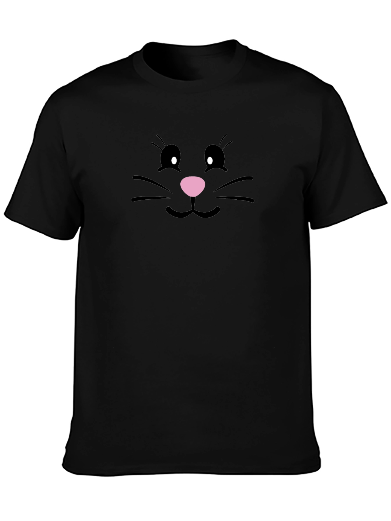 Cute Bunny Face Black T-Shirt