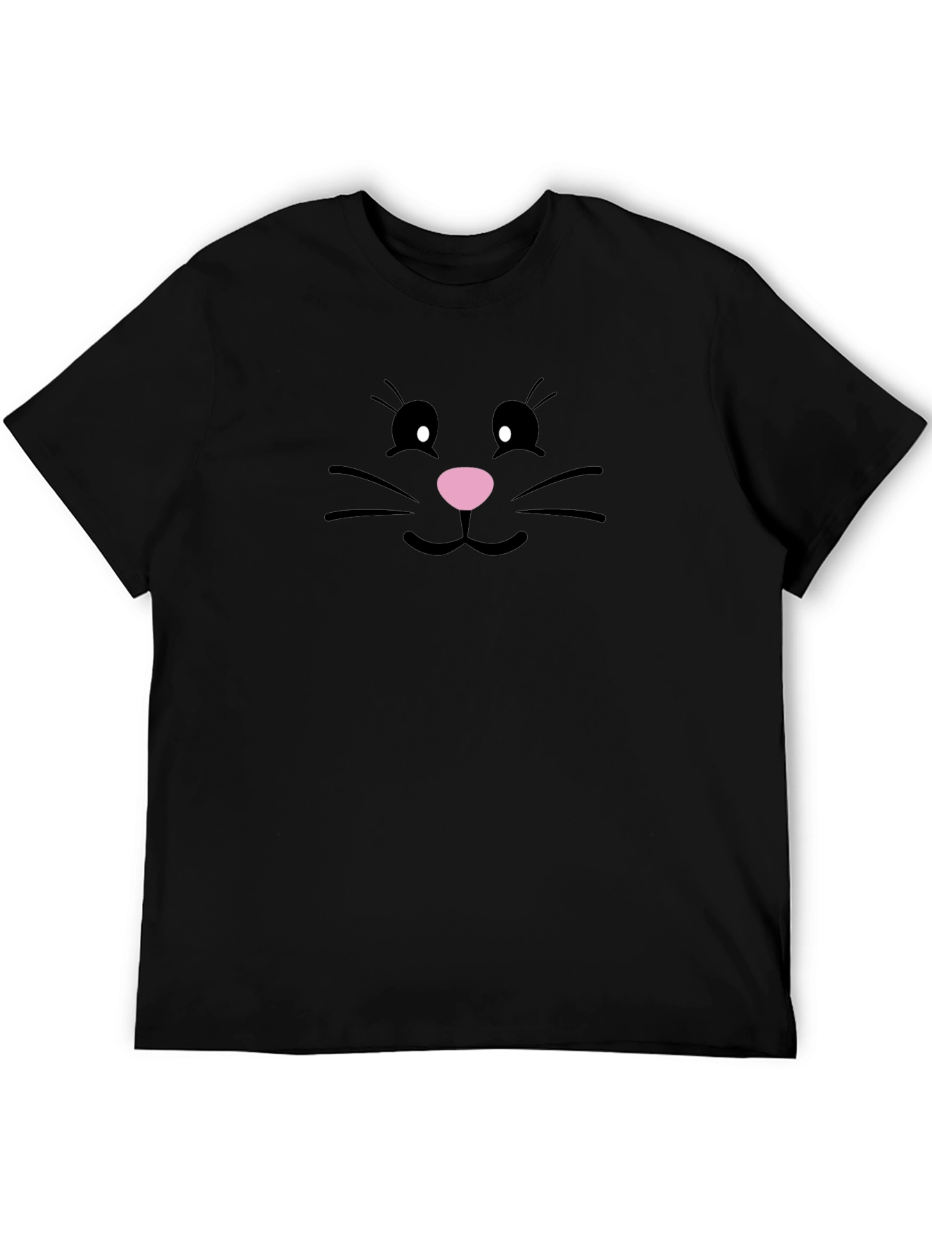 Cute Bunny Face Black T-Shirt