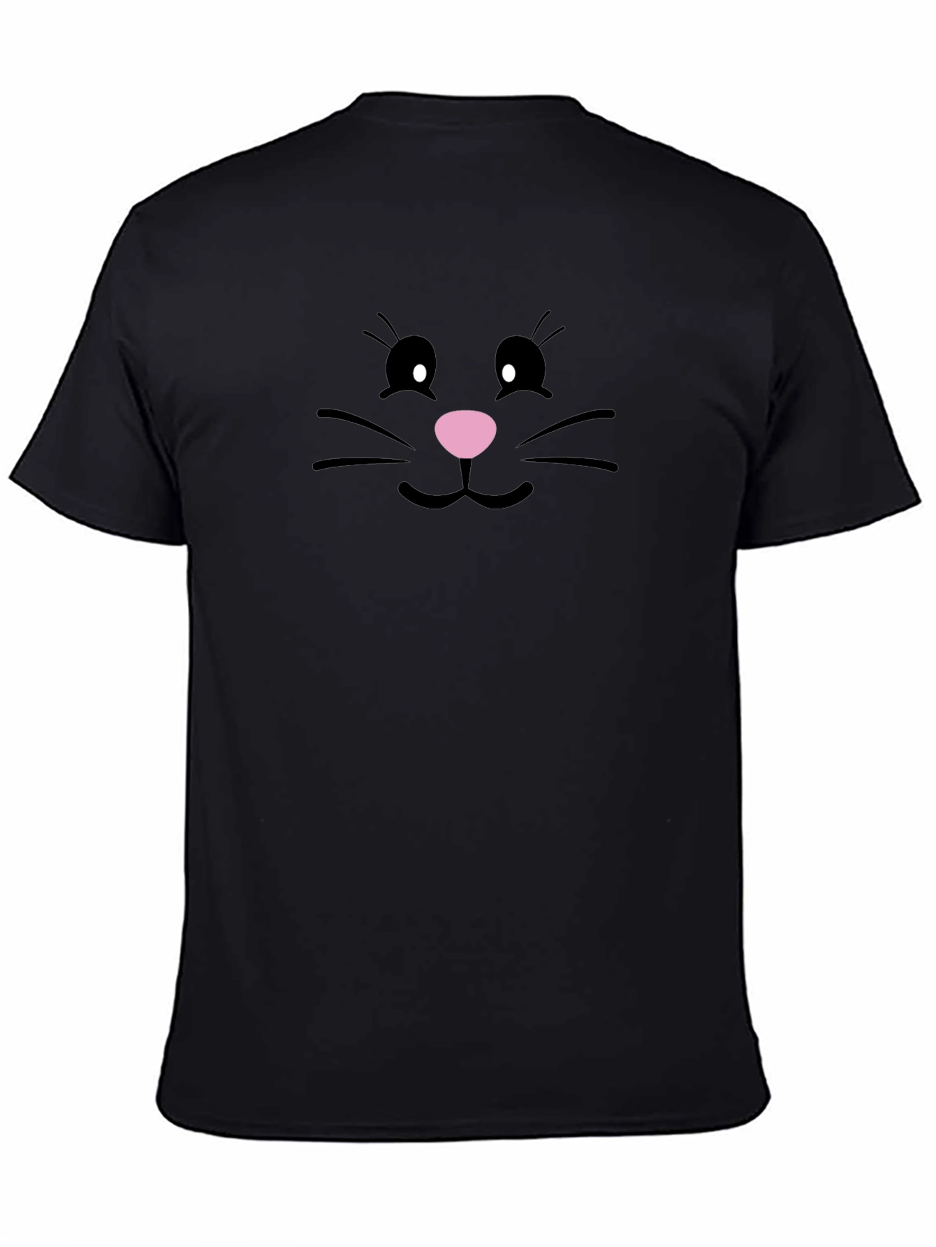 Cute Bunny Face Black T-Shirt