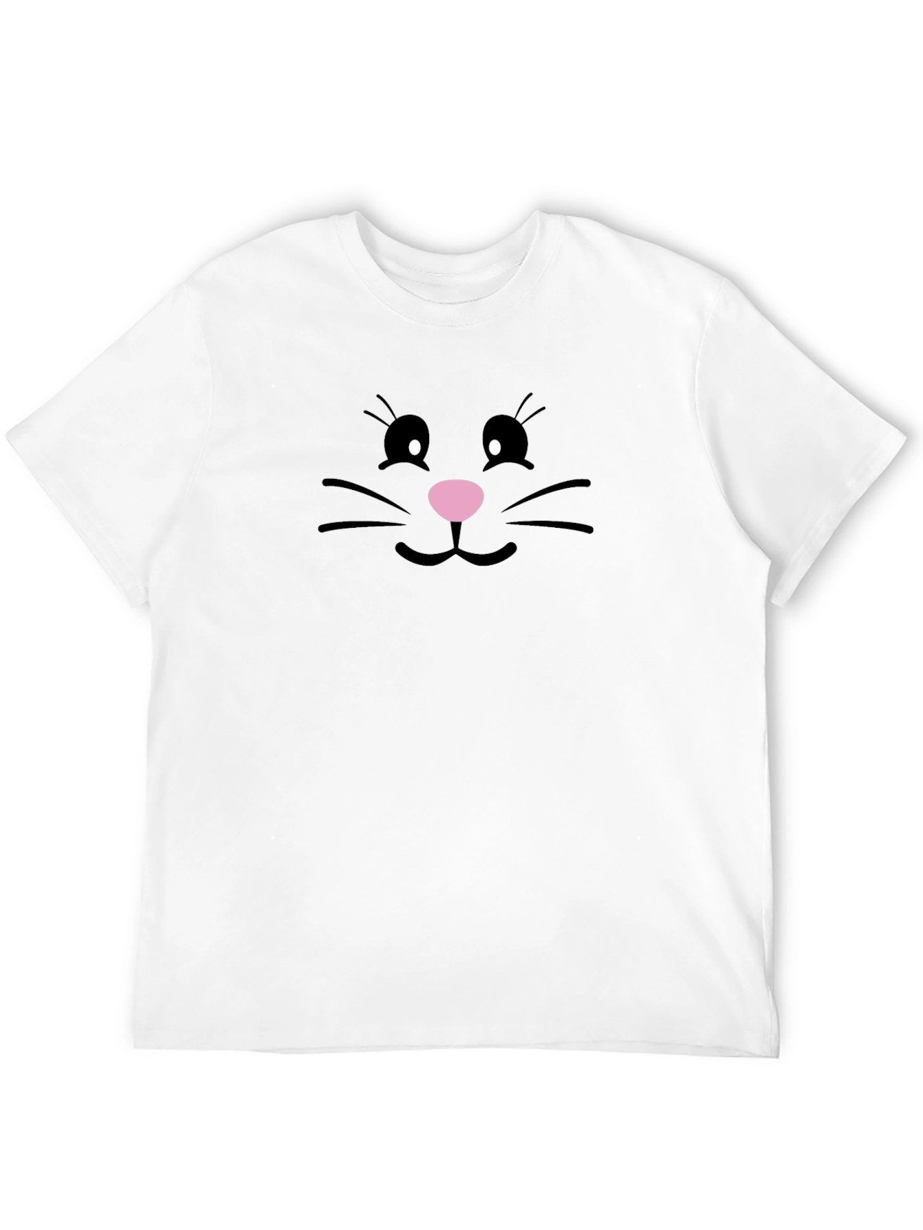 Cute Bunny Face Black T-Shirt