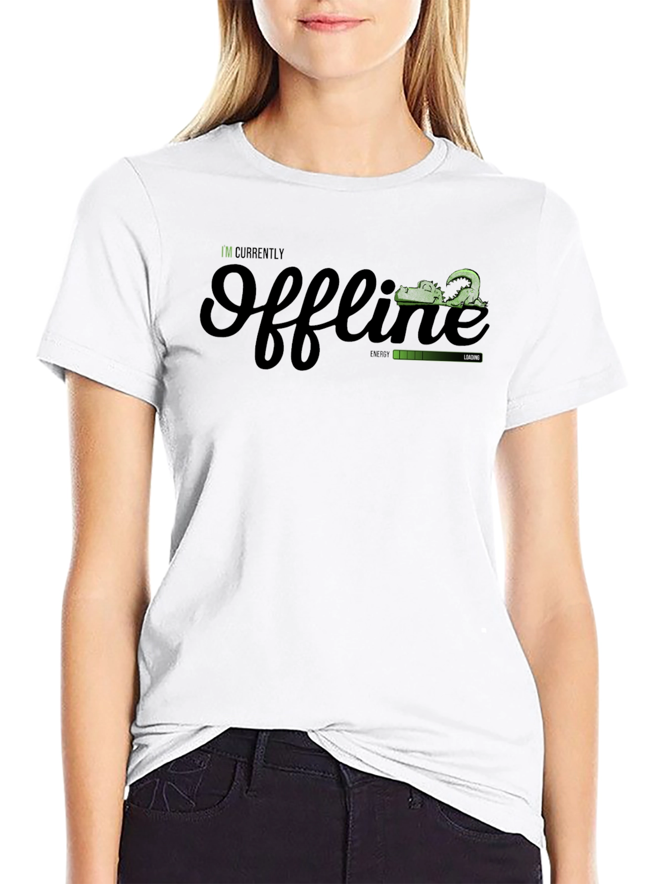 Offline Mode Black T-Shirt - Gamer Humor