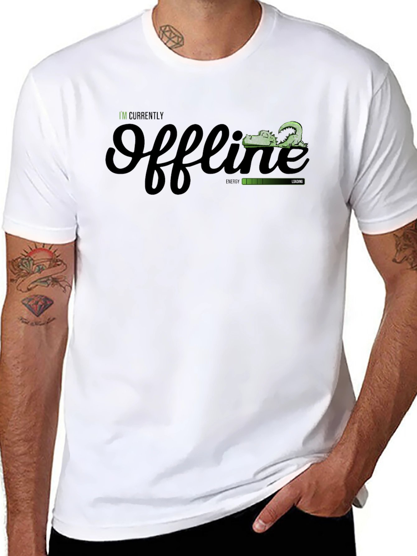 Offline Mode Black T-Shirt - Gamer Humor