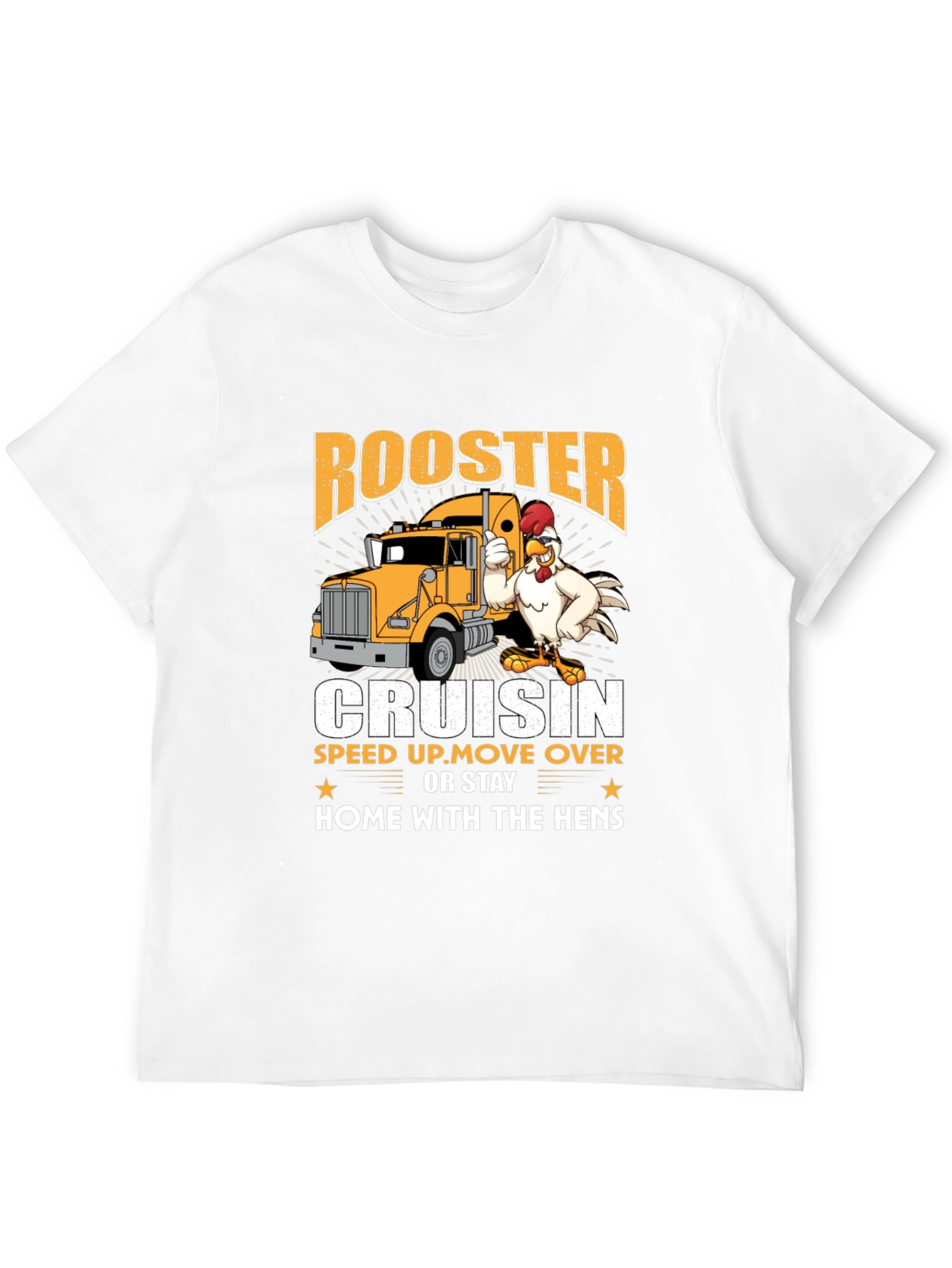 Rooster Cruisin Trucker T-Shirt - Funny Road Trip Tee