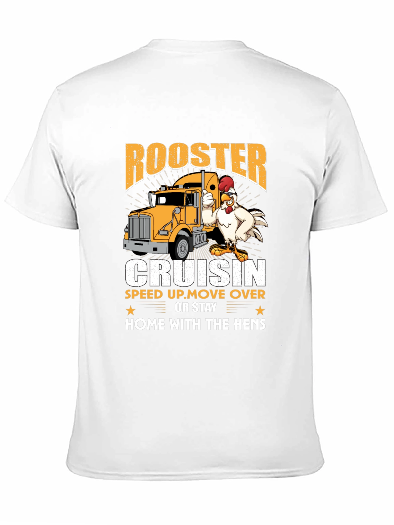 Rooster Cruisin Trucker T-Shirt - Funny Road Trip Tee