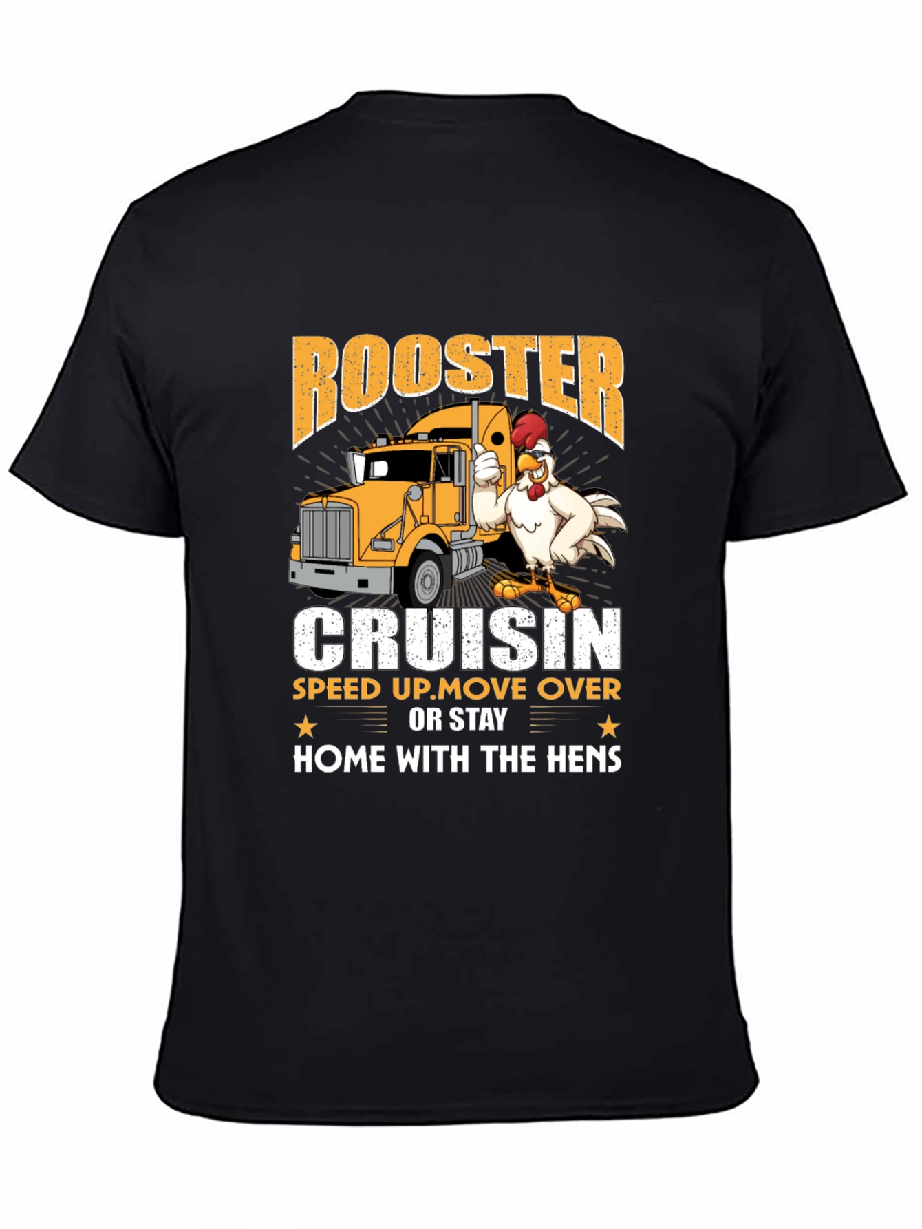 Rooster Cruisin Trucker T-Shirt - Funny Road Trip Tee