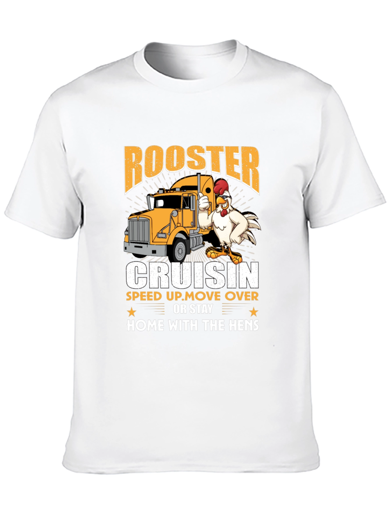 Rooster Cruisin Trucker T-Shirt - Funny Road Trip Tee