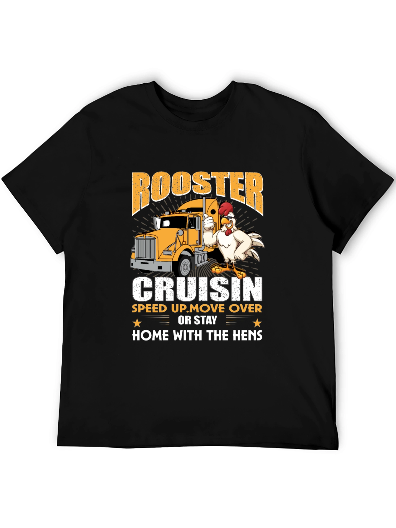 Rooster Cruisin Trucker T-Shirt - Funny Road Trip Tee