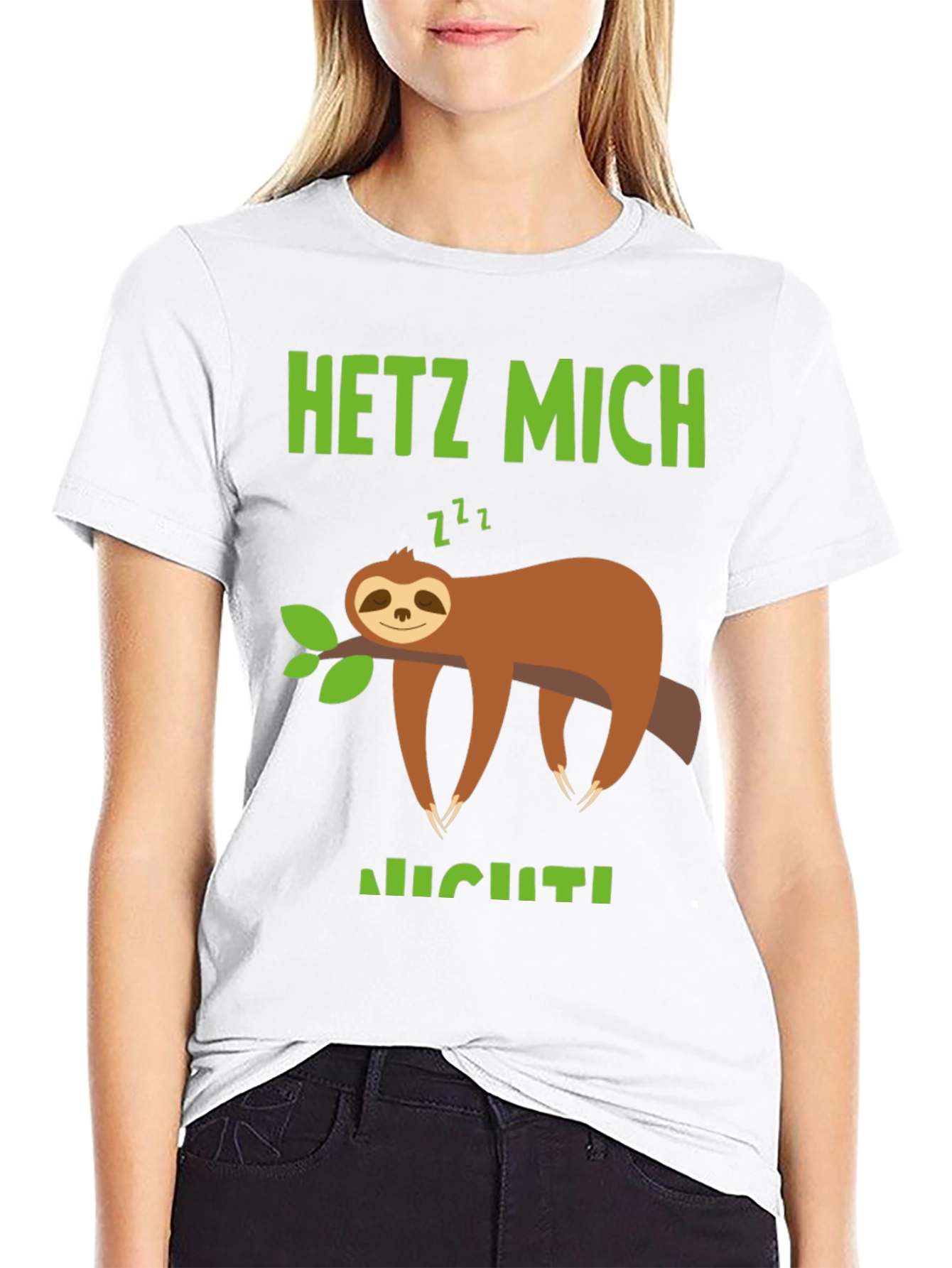 Relaxed Sloth Graphic Tee - Hetz Mich Nicht