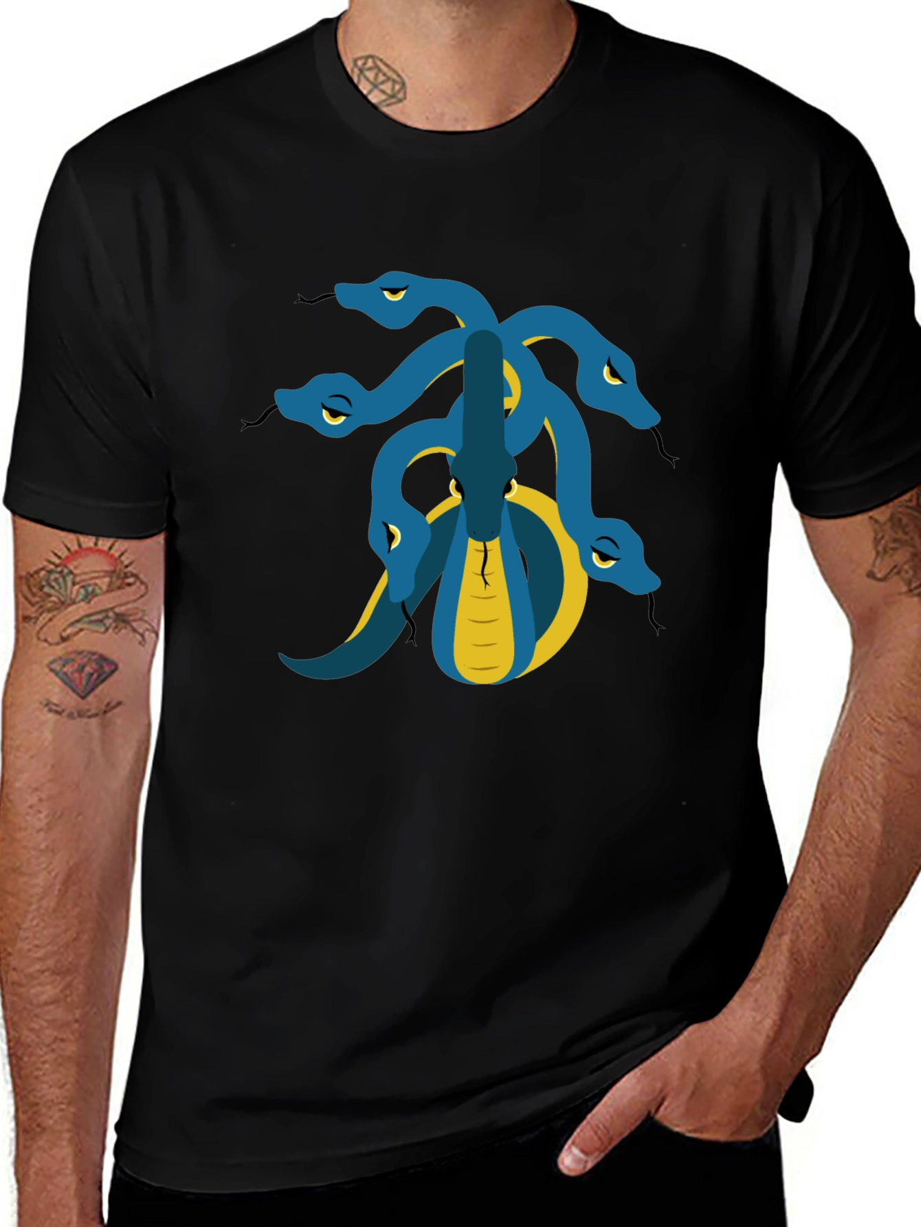 Hydra Graphic Tee - Black Cotton T-Shirt