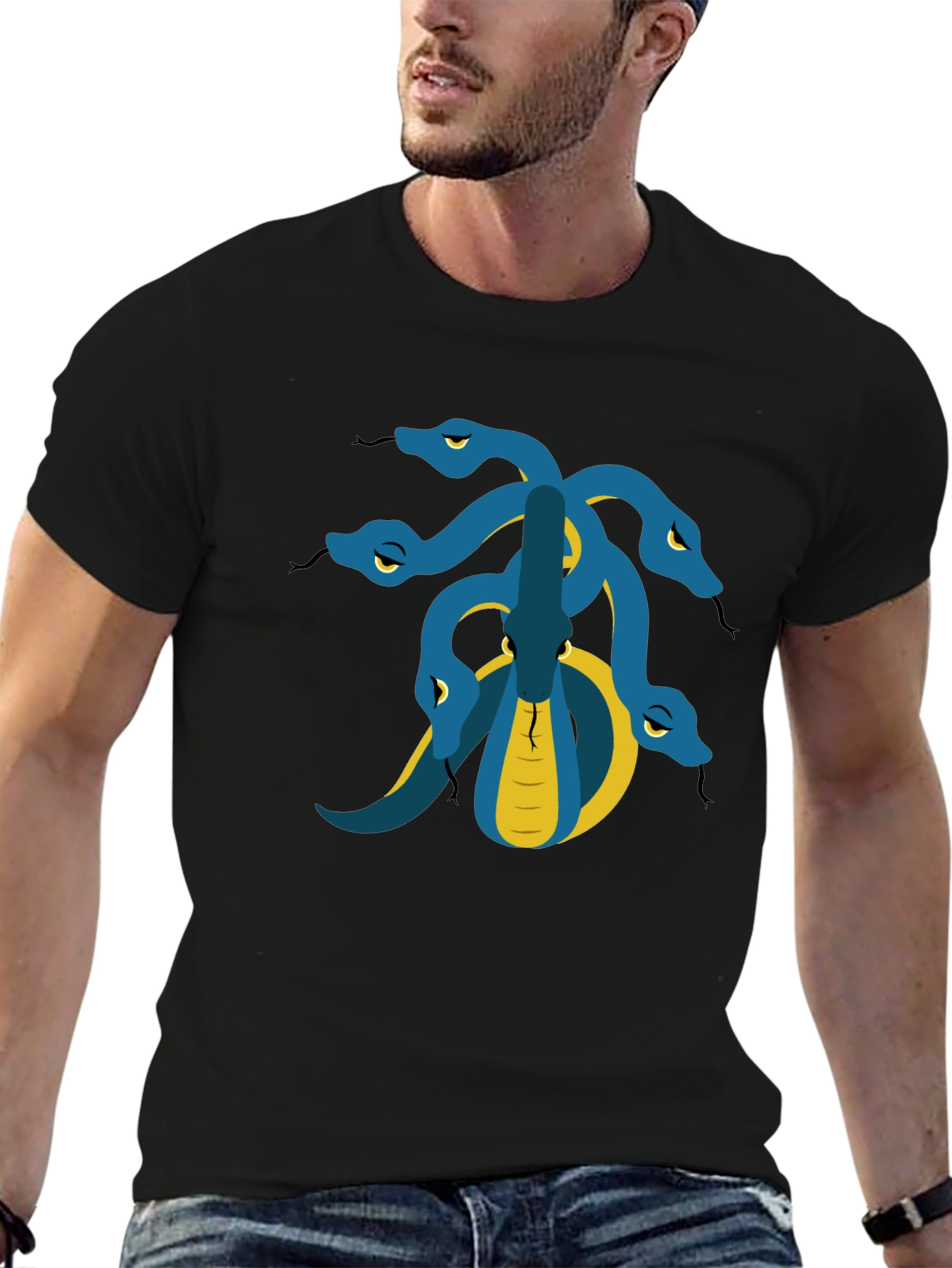 Hydra Graphic Tee - Black Cotton T-Shirt