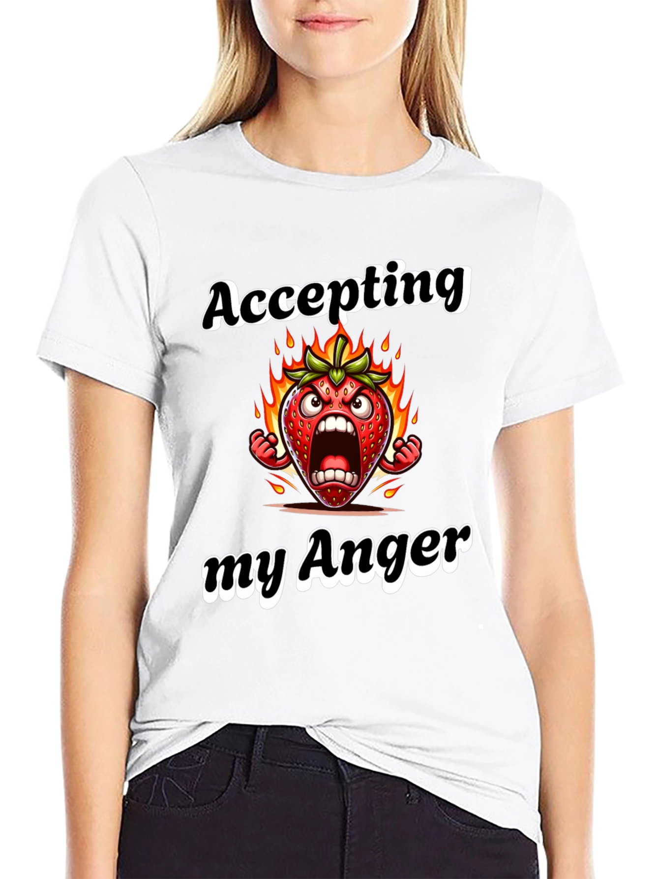 Accepting My Anger T-Shirt Angry Strawberry Tee
