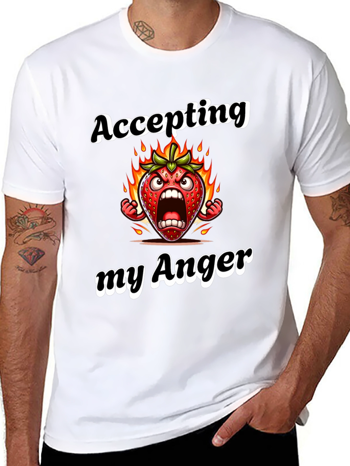 Accepting My Anger T-Shirt Angry Strawberry Tee