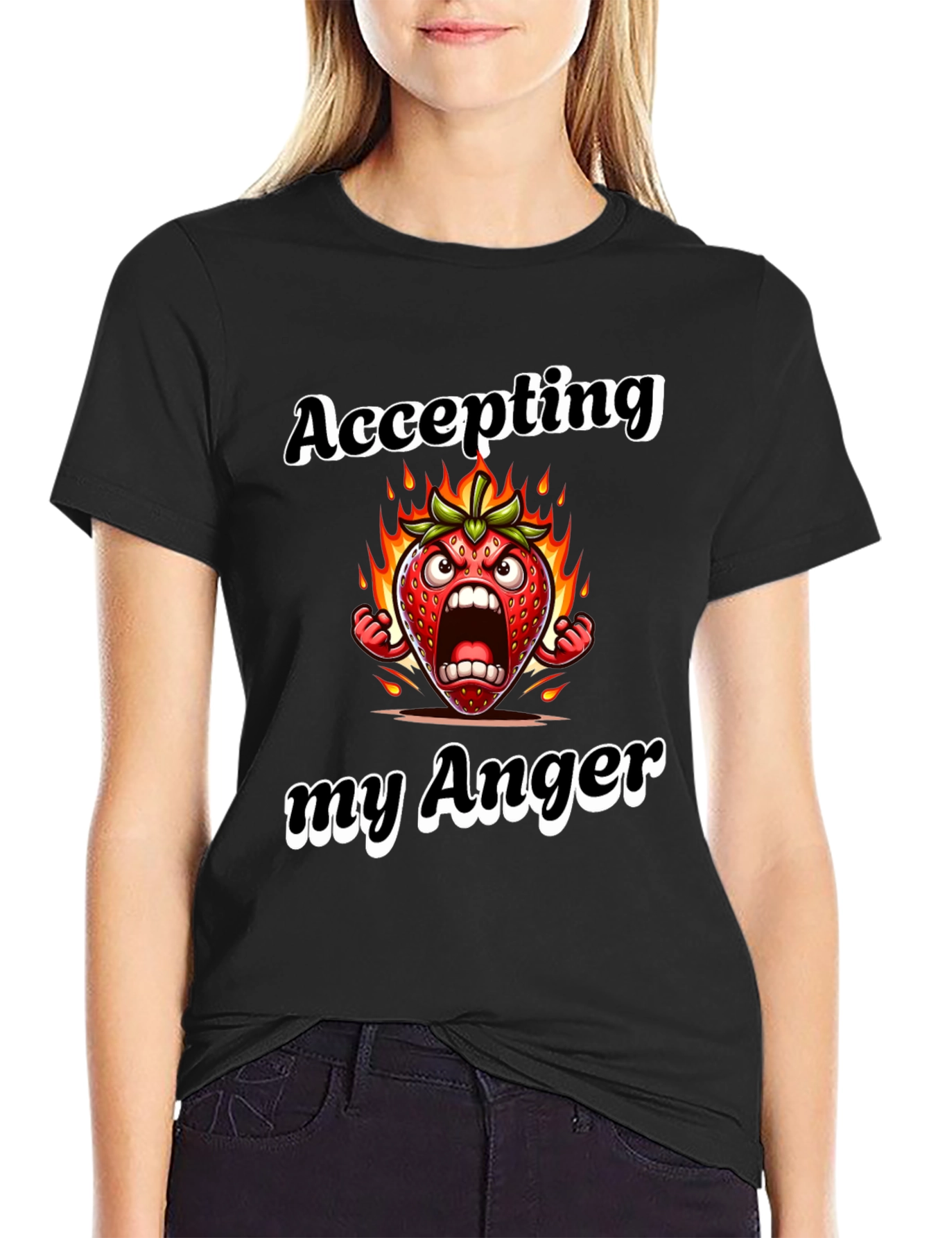Accepting My Anger T-Shirt Angry Strawberry Tee